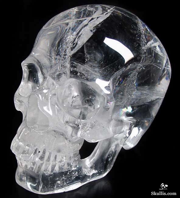 LIFESIZE 7.6 Quartz Rock Crystal Carved Crystal Skull, Super Realistic  Skull