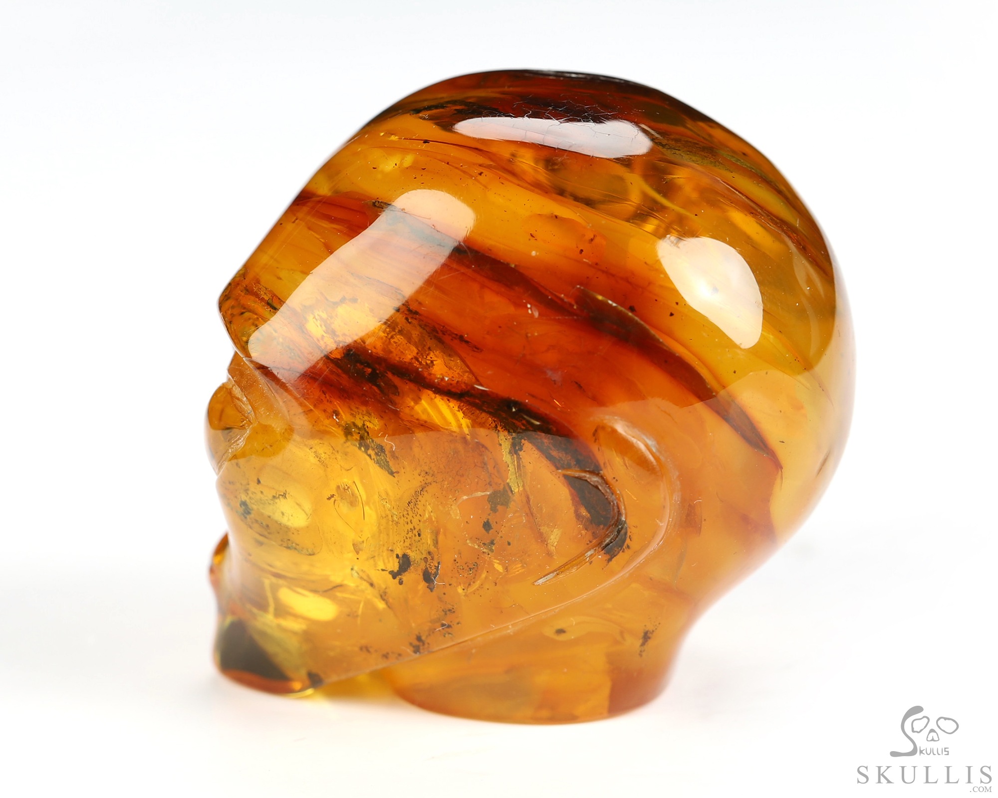 1.5" Baltic Amber Hand Carved Alien Crystal Skull Companion Sculpture, Crystal Healing 1.5" Baltic Amber Hand Carved Alien Crystal Skull Companion Sculpture, Crystal Healing