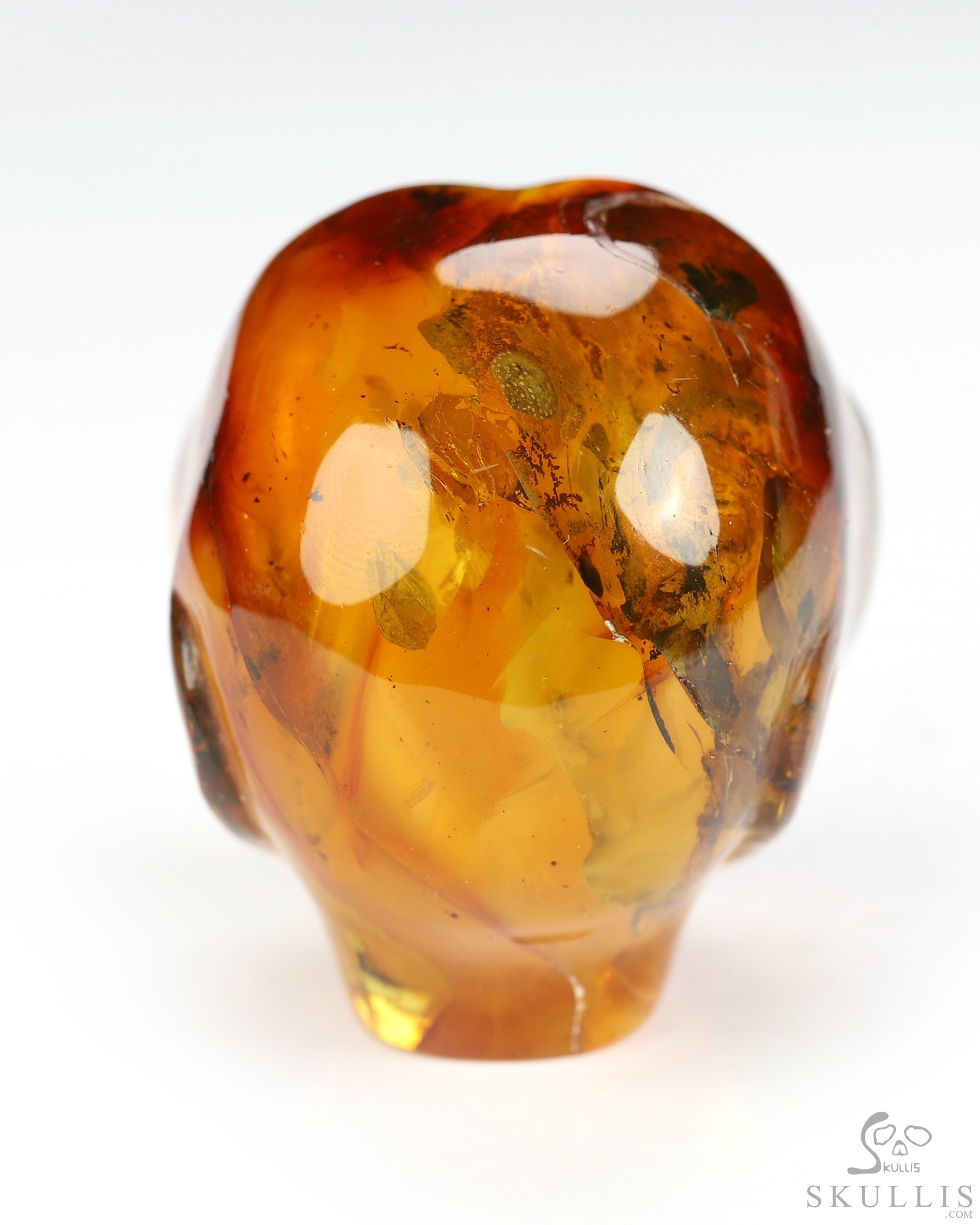 1.5" Baltic Amber Hand Carved Alien Crystal Skull Companion Sculpture, Crystal Healing 1.5" Baltic Amber Hand Carved Alien Crystal Skull Companion Sculpture, Crystal Healing