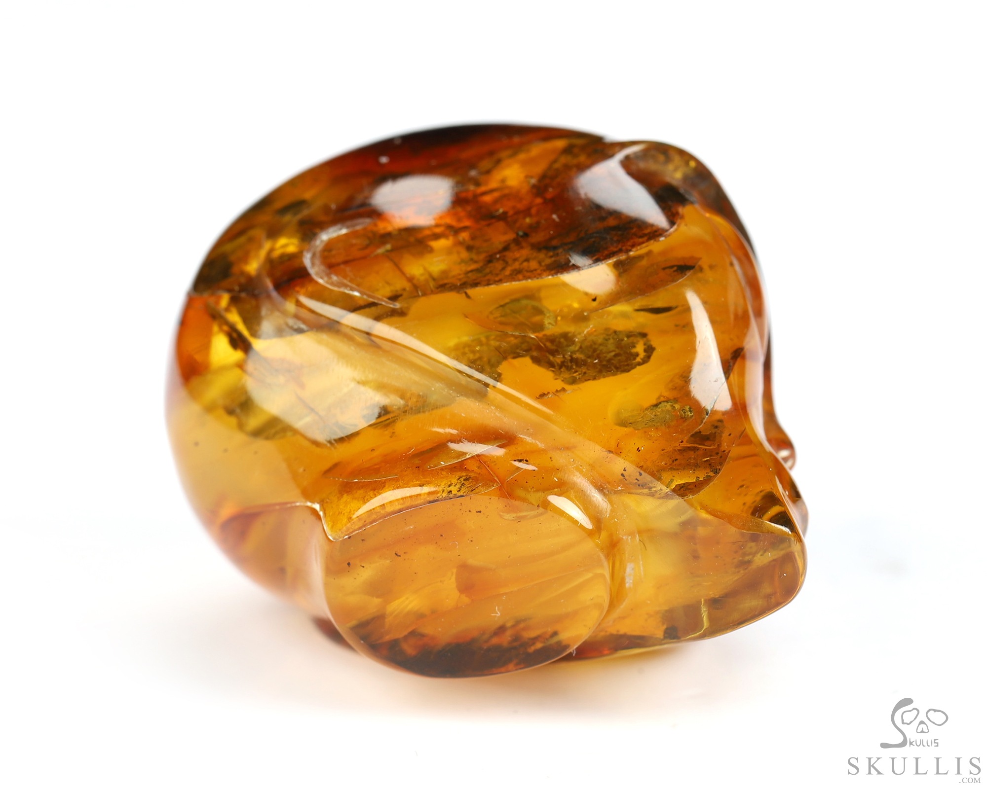 1.5" Baltic Amber Hand Carved Alien Crystal Skull Companion Sculpture, Crystal Healing 1.5" Baltic Amber Hand Carved Alien Crystal Skull Companion Sculpture, Crystal Healing