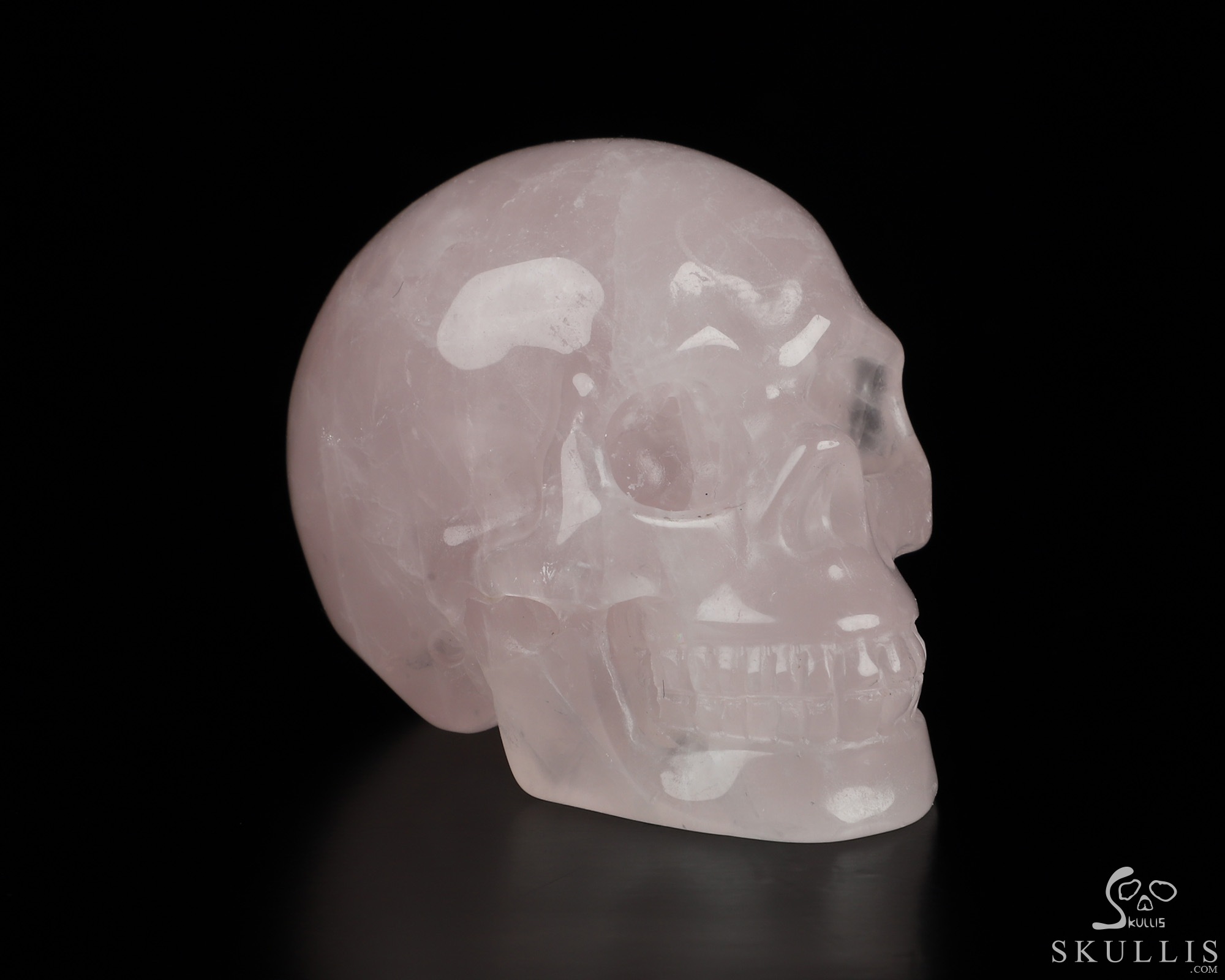 2.0" Rose Quartz Hand Carved Crystal Skull, Realistic, Crystal Healing 2.0" Rose Quartz Hand Carved Crystal Skull, Realistic, Crystal Healing