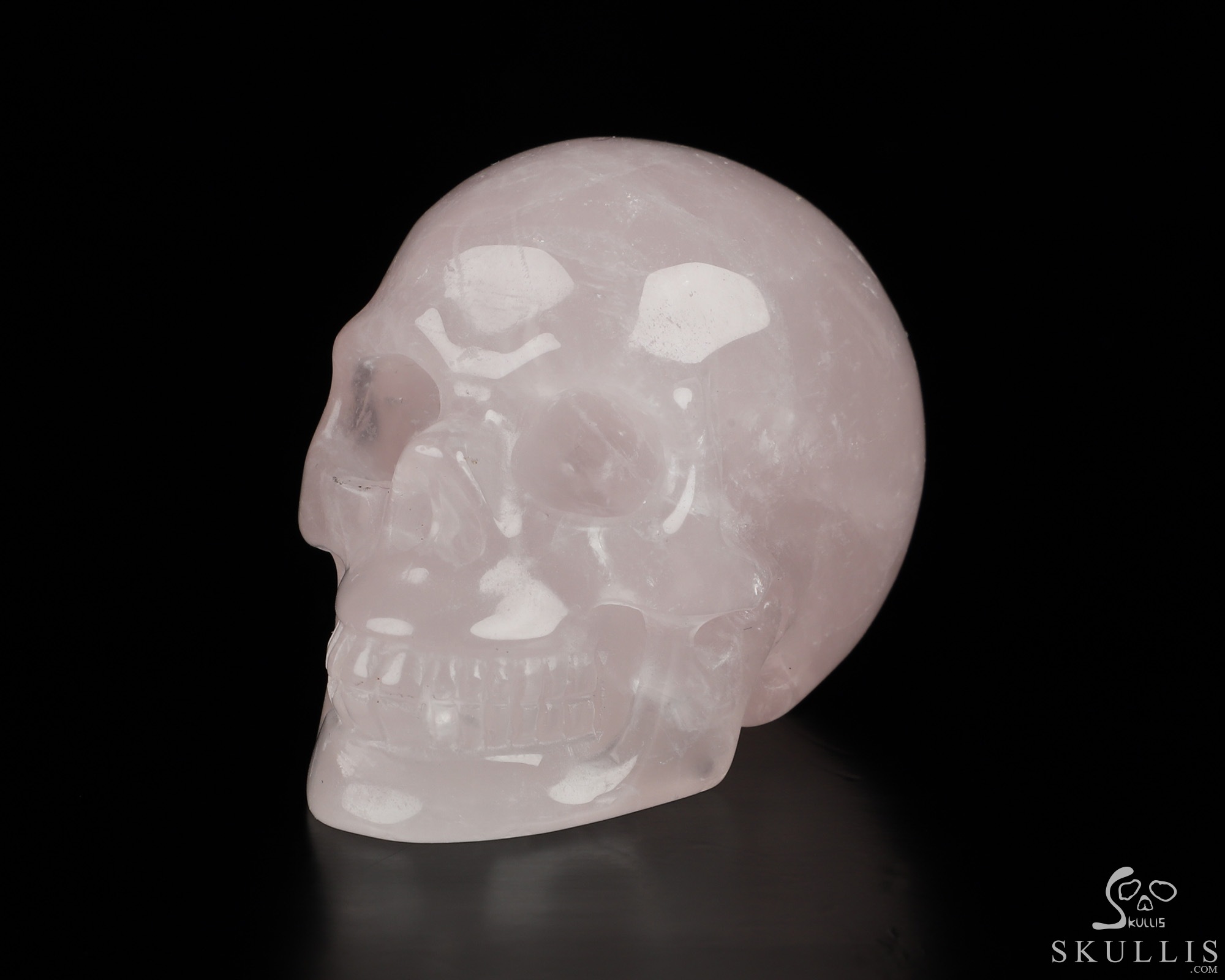2.0" Rose Quartz Hand Carved Crystal Skull, Realistic, Crystal Healing 2.0" Rose Quartz Hand Carved Crystal Skull, Realistic, Crystal Healing