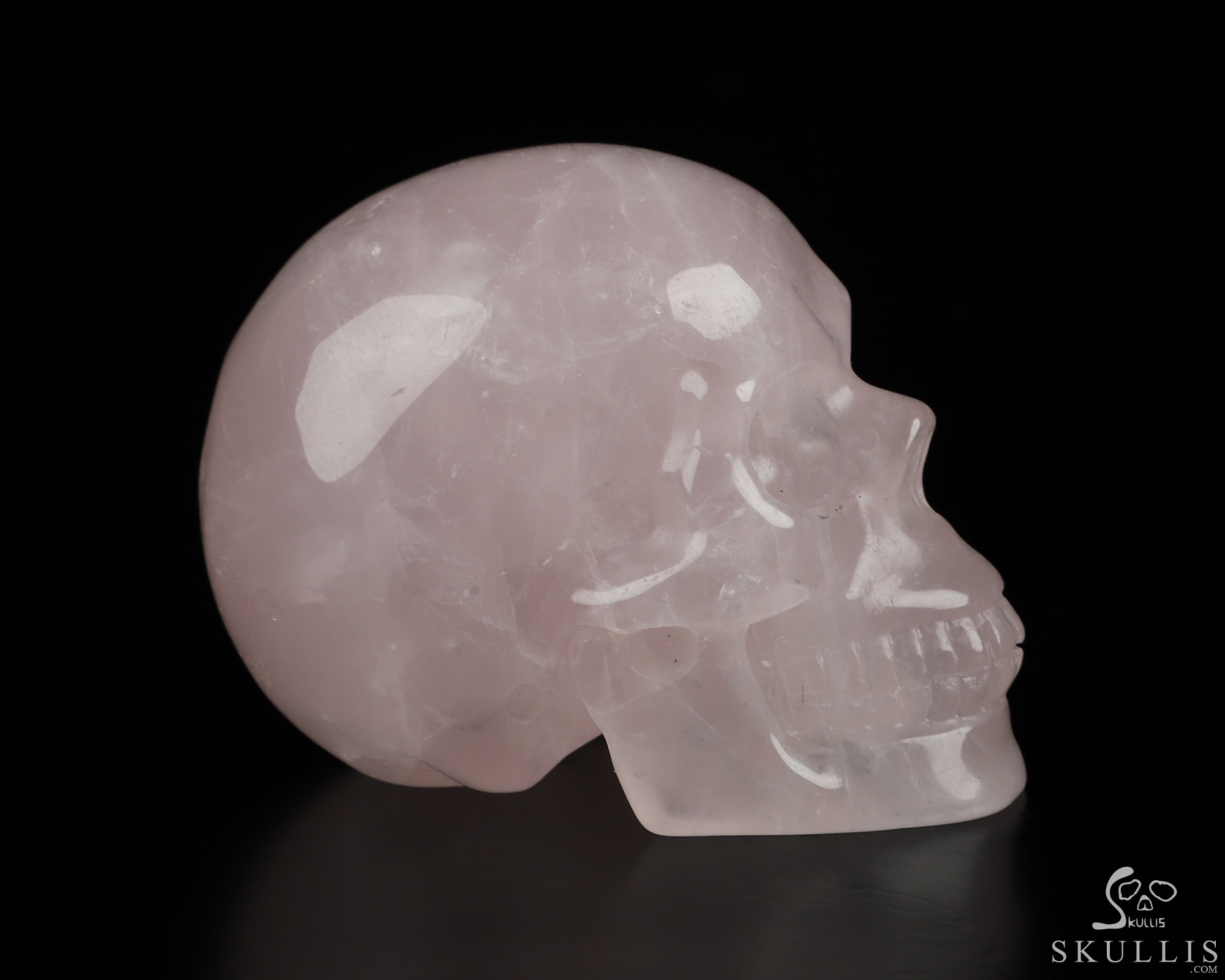 2.0" Rose Quartz Hand Carved Crystal Skull, Realistic, Crystal Healing 2.0" Rose Quartz Hand Carved Crystal Skull, Realistic, Crystal Healing