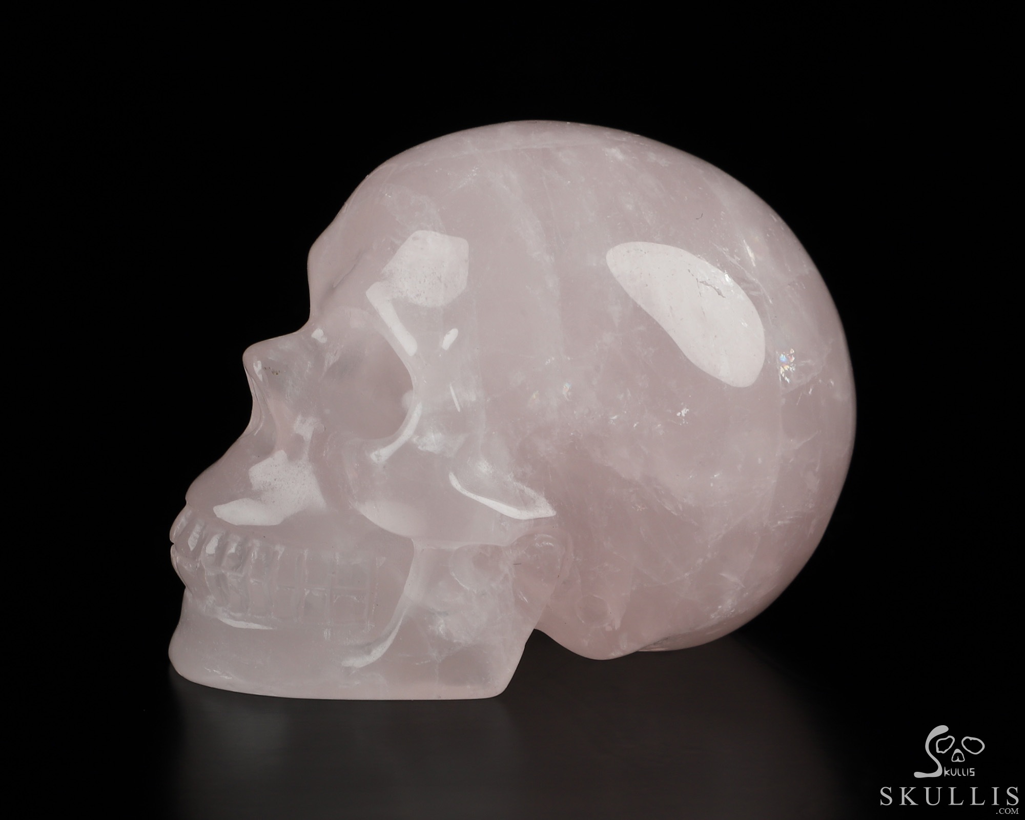 2.0" Rose Quartz Hand Carved Crystal Skull, Realistic, Crystal Healing 2.0" Rose Quartz Hand Carved Crystal Skull, Realistic, Crystal Healing