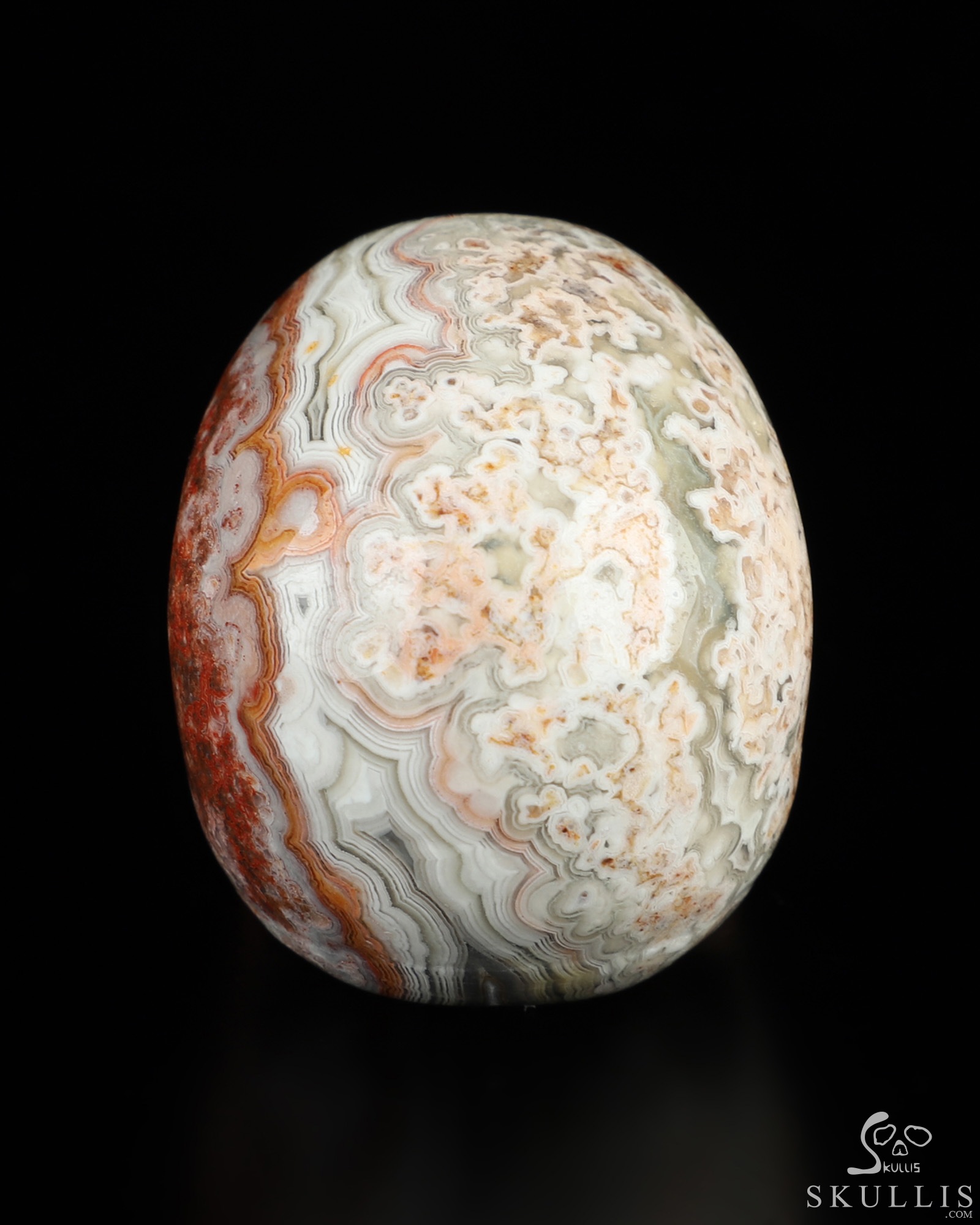 Gemstone 2.0" Red Crazy Lace Agate Hand Carved Crystal Skull, Realistic, Crystal Healing Gemstone 2.0" Red Crazy Lace Agate Hand Carved Crystal Skull, Realistic, Crystal Healing
