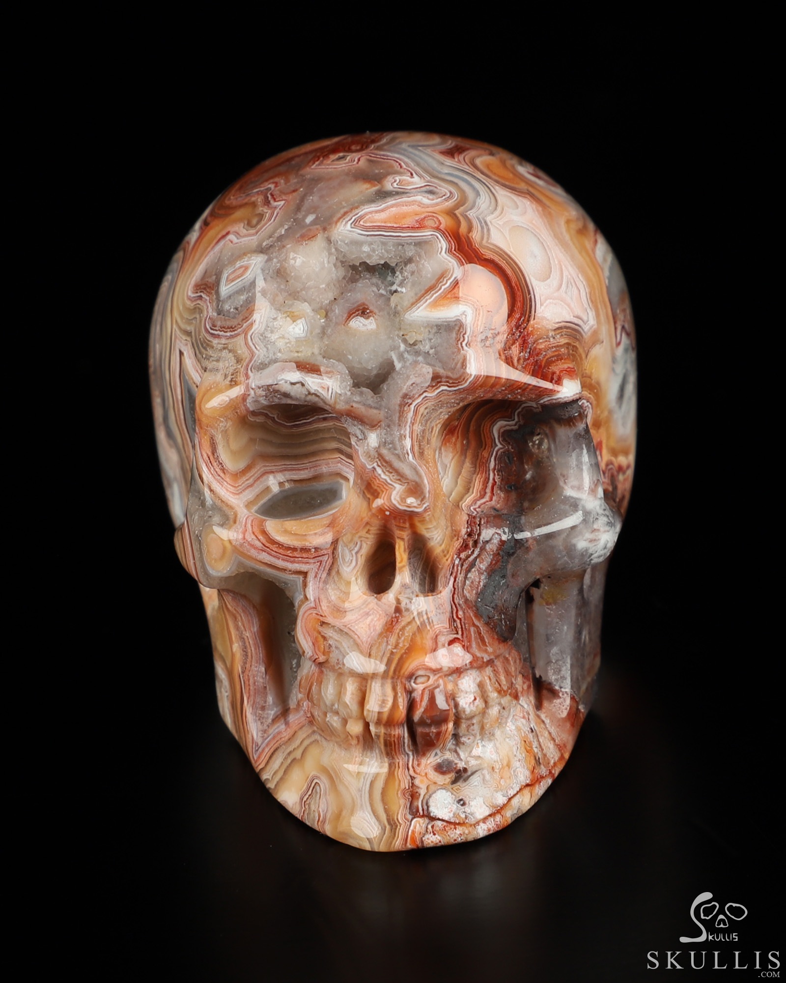 Gemstone 2.0" Red Crazy Lace Agate Hand Carved Crystal Skull, Realistic, Crystal Healing Gemstone 2.0" Red Crazy Lace Agate Hand Carved Crystal Skull, Realistic, Crystal Healing