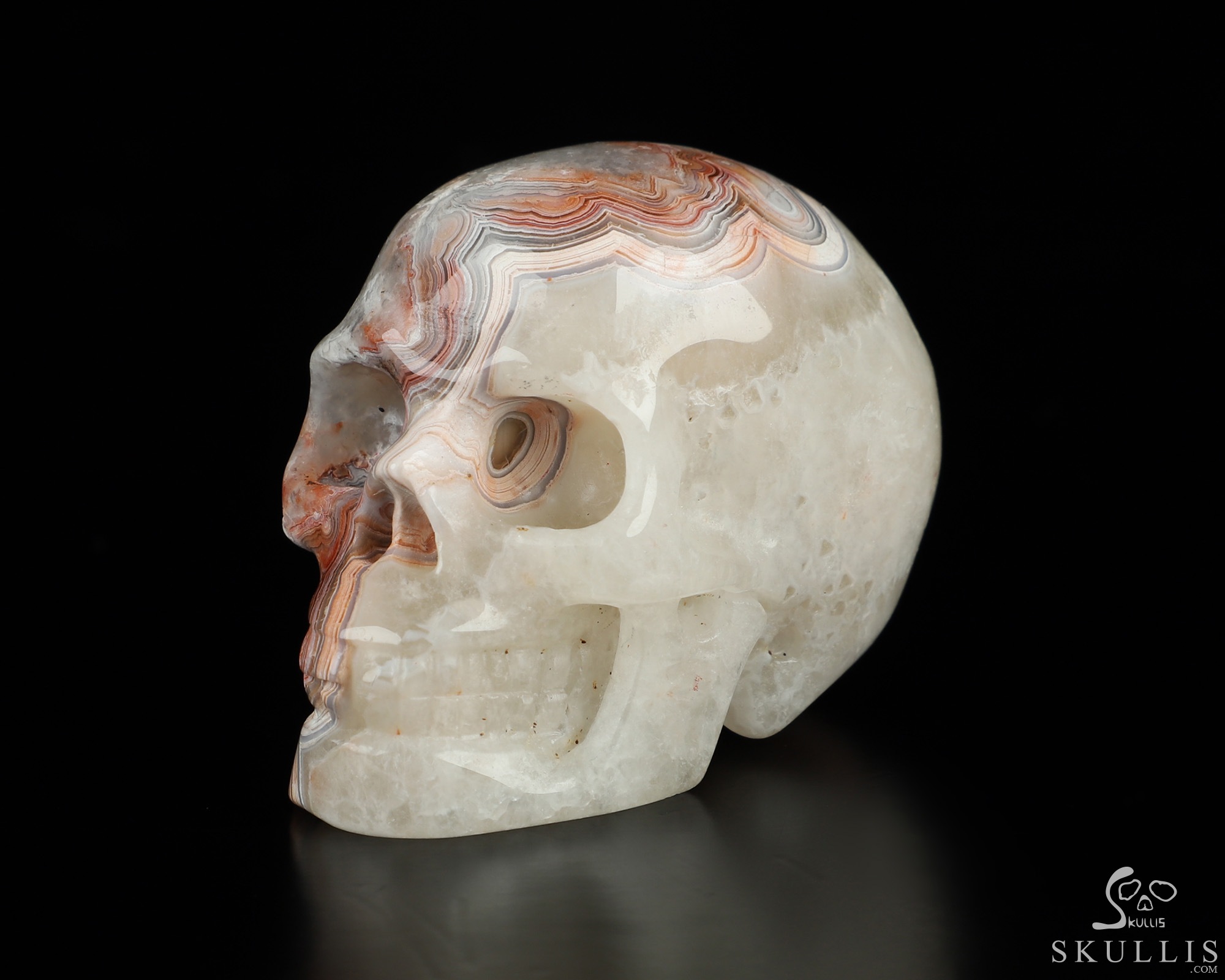 Gemstone 2.0" Red Crazy Lace Agate Hand Carved Crystal Skull, Realistic, Crystal Healing Gemstone 2.0" Red Crazy Lace Agate Hand Carved Crystal Skull, Realistic, Crystal Healing