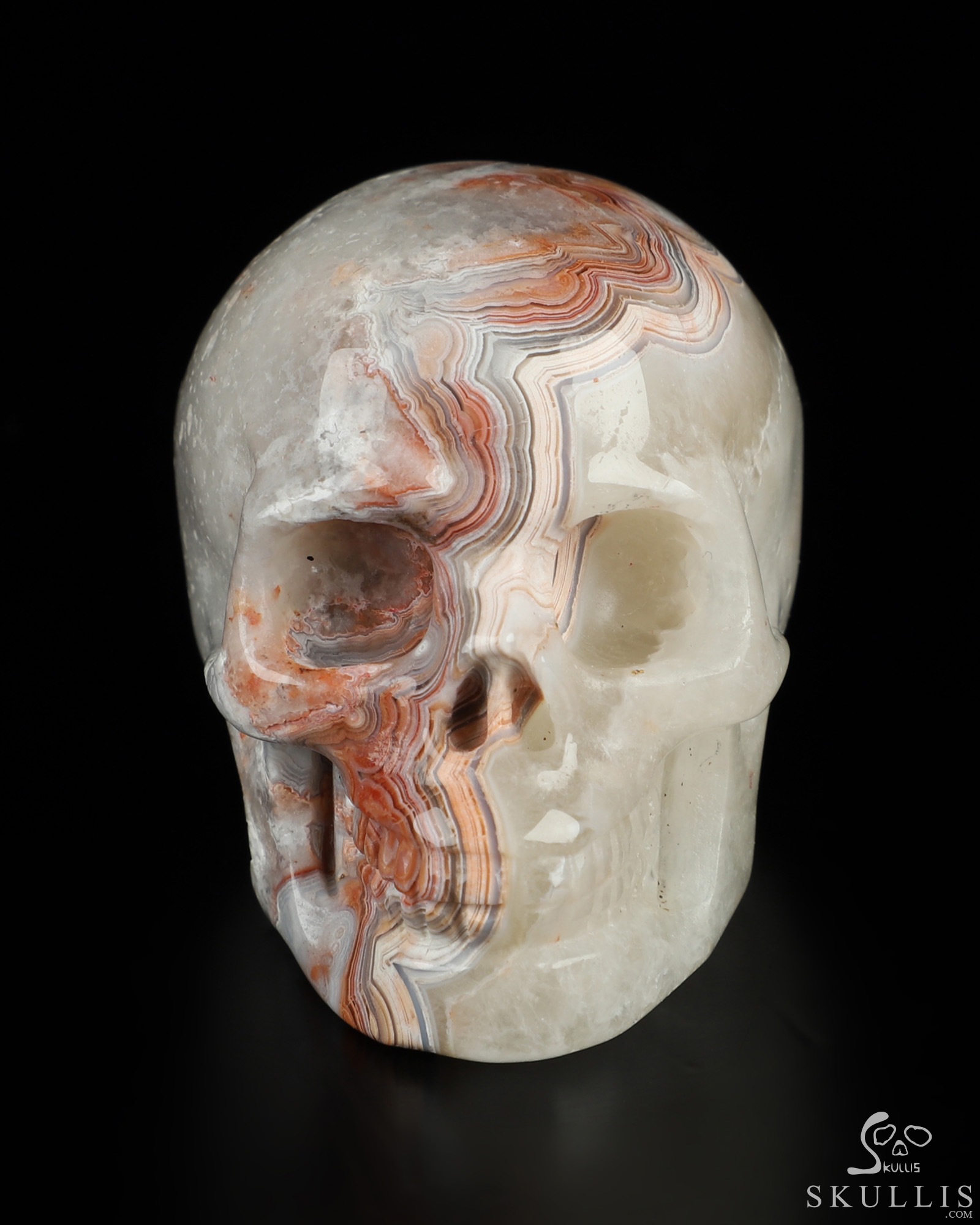 Gemstone 2.0" Red Crazy Lace Agate Hand Carved Crystal Skull, Realistic, Crystal Healing Gemstone 2.0" Red Crazy Lace Agate Hand Carved Crystal Skull, Realistic, Crystal Healing