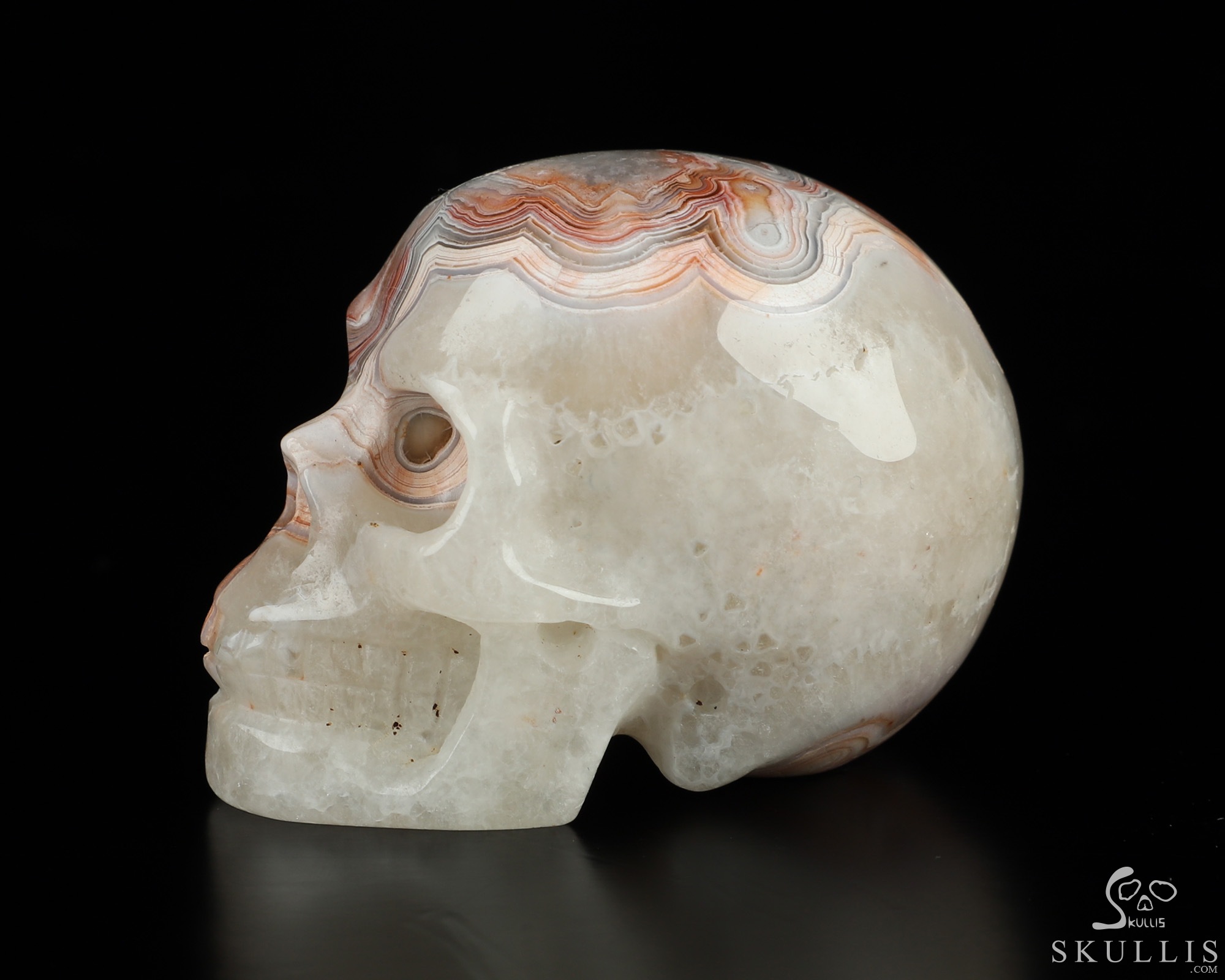 Gemstone 2.0" Red Crazy Lace Agate Hand Carved Crystal Skull, Realistic, Crystal Healing Gemstone 2.0" Red Crazy Lace Agate Hand Carved Crystal Skull, Realistic, Crystal Healing
