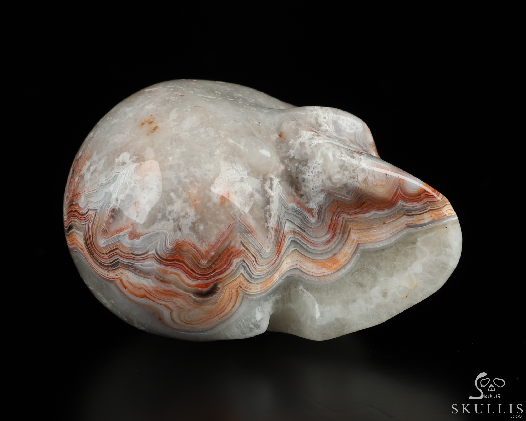 Gemstone 2.0" Red Crazy Lace Agate Hand Carved Crystal Skull, Realistic, Crystal Healing Gemstone 2.0" Red Crazy Lace Agate Hand Carved Crystal Skull, Realistic, Crystal Healing