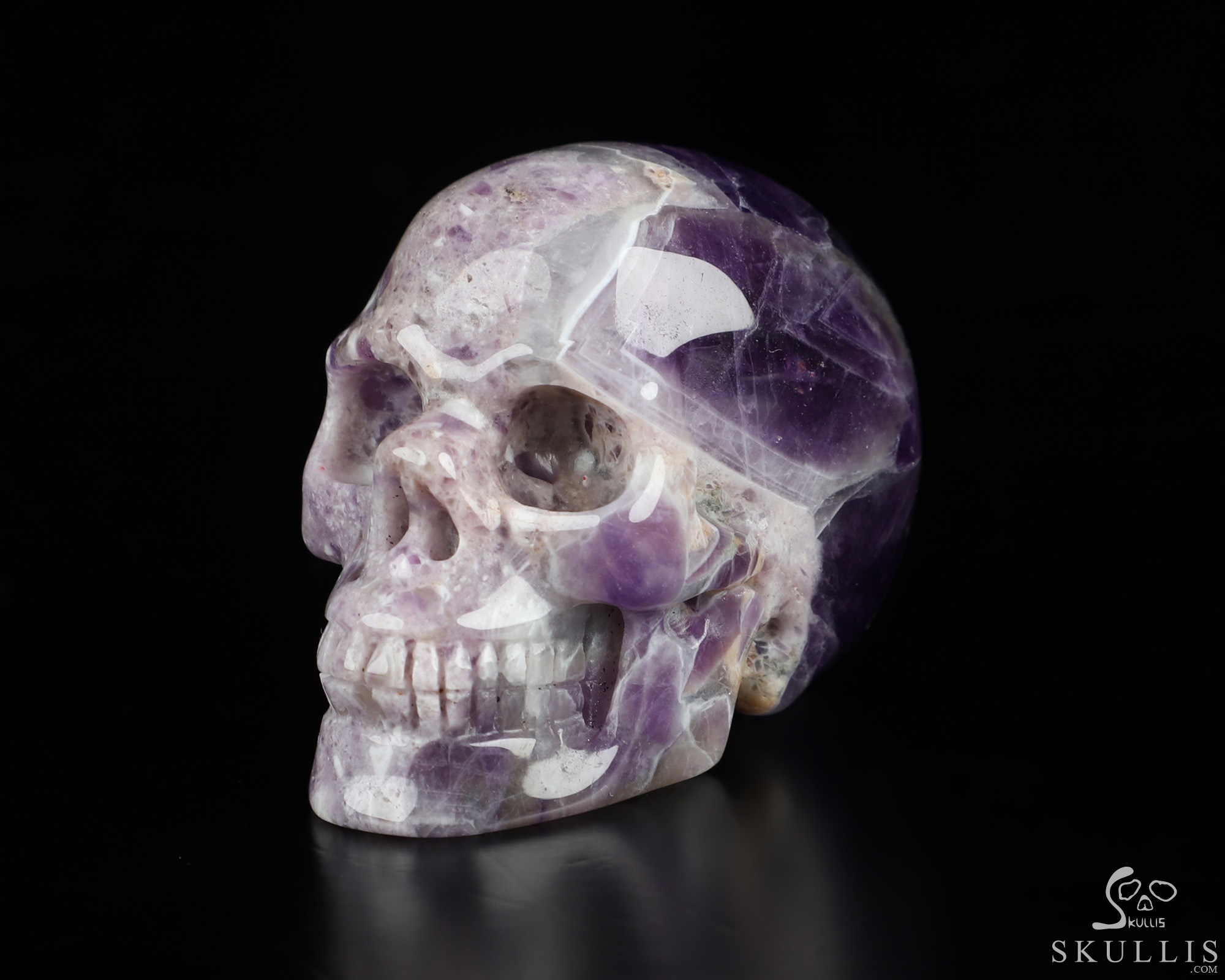 2.0" Dream Chevron Amethyst Hand Carved Crystal Skull, Realistic, Crystal Healing 2.0" Dream Chevron Amethyst Hand Carved Crystal Skull, Realistic, Crystal Healing