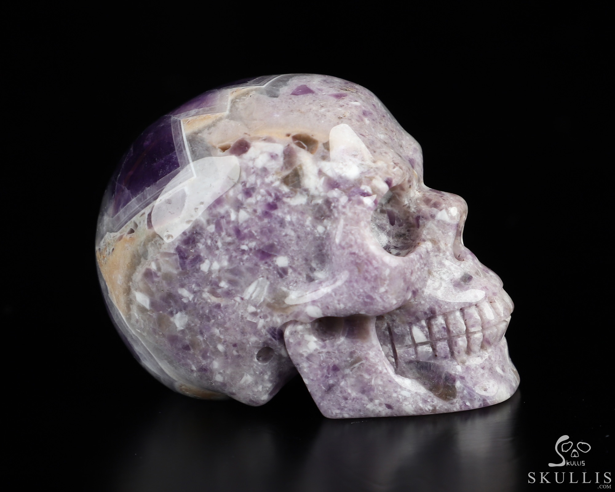 2.0" Dream Chevron Amethyst Hand Carved Crystal Skull, Realistic, Crystal Healing 2.0" Dream Chevron Amethyst Hand Carved Crystal Skull, Realistic, Crystal Healing