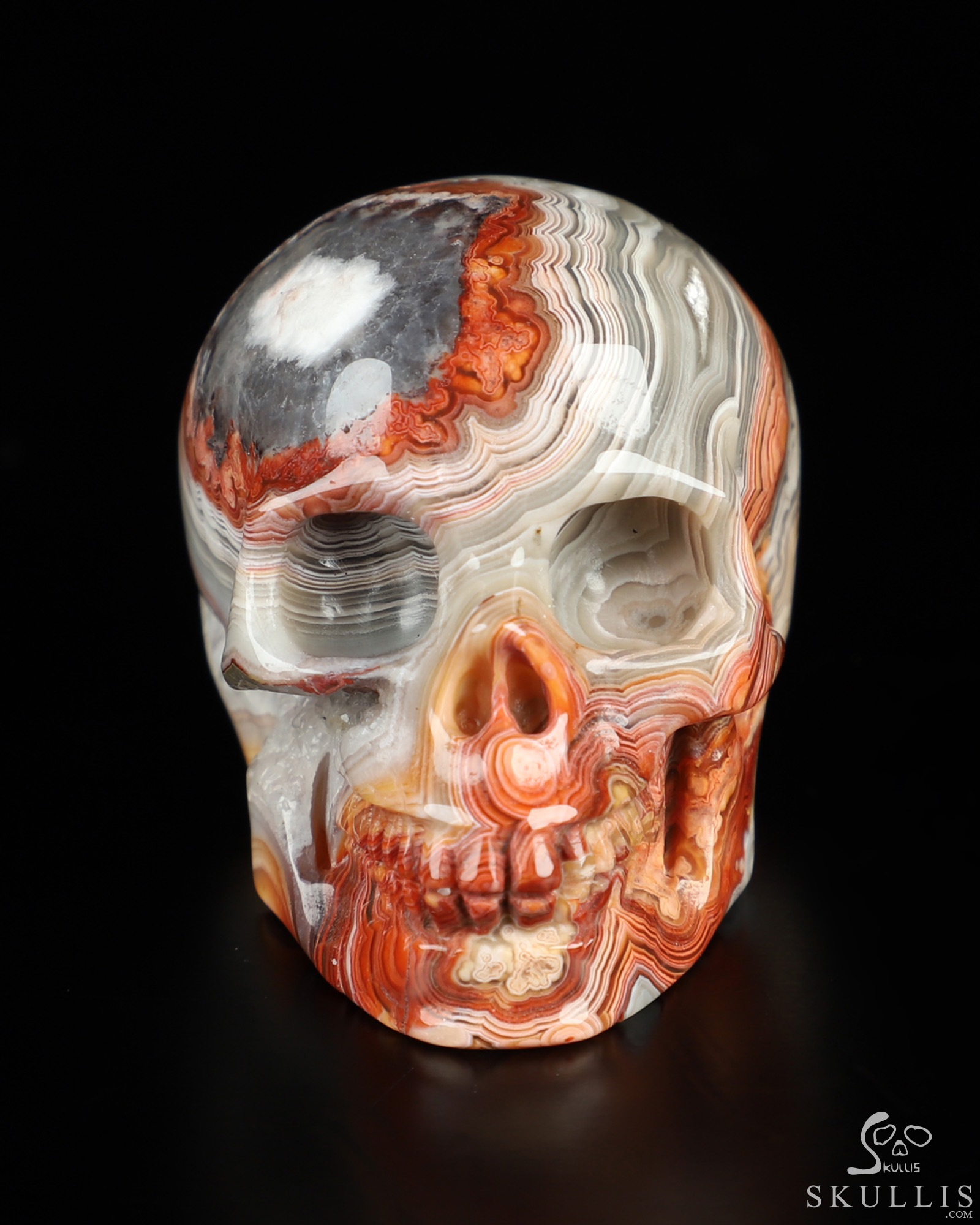 Gemstone 1.9" Red Crazy Lace Agate Hand Carved Crystal Skull, Realistic, Crystal Healing Gemstone 1.9" Red Crazy Lace Agate Hand Carved Crystal Skull, Realistic, Crystal Healing