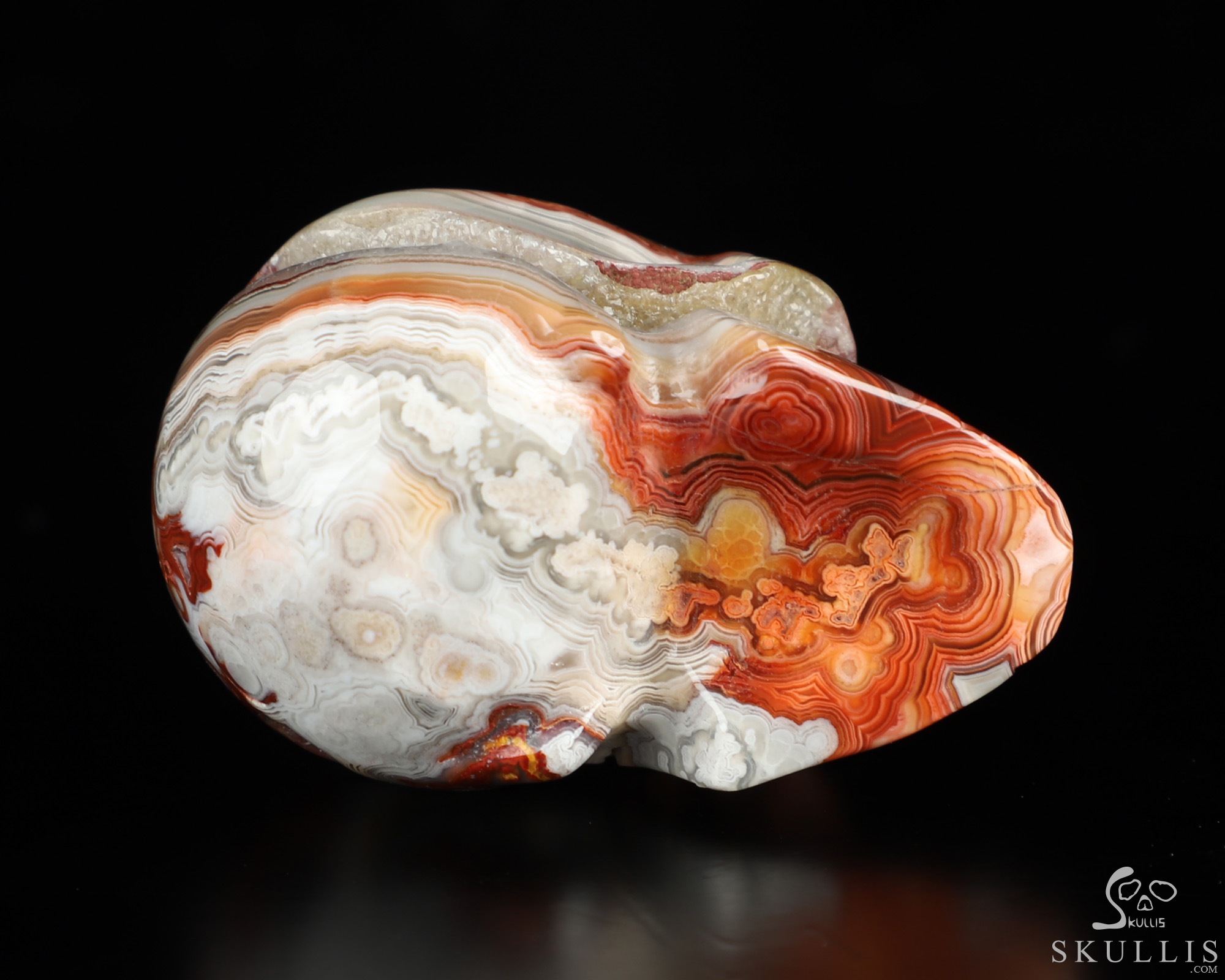 Gemstone 1.9" Red Crazy Lace Agate Hand Carved Crystal Skull, Realistic, Crystal Healing Gemstone 1.9" Red Crazy Lace Agate Hand Carved Crystal Skull, Realistic, Crystal Healing