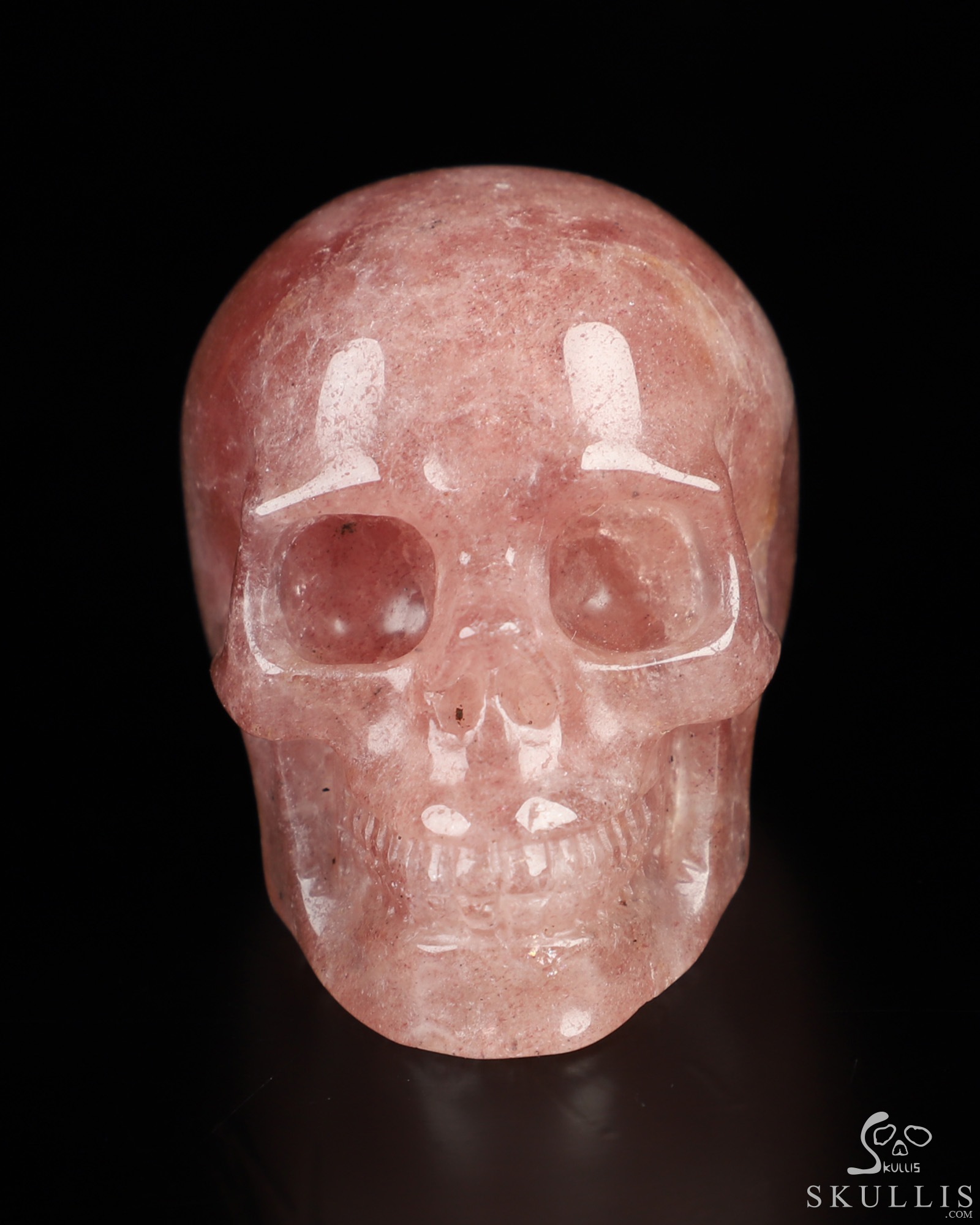 2.0" Strawberry Quartz Hand Carved Crystal Skull, Realistic, Crystal Healing 2.0" Strawberry Quartz Hand Carved Crystal Skull, Realistic, Crystal Healing
