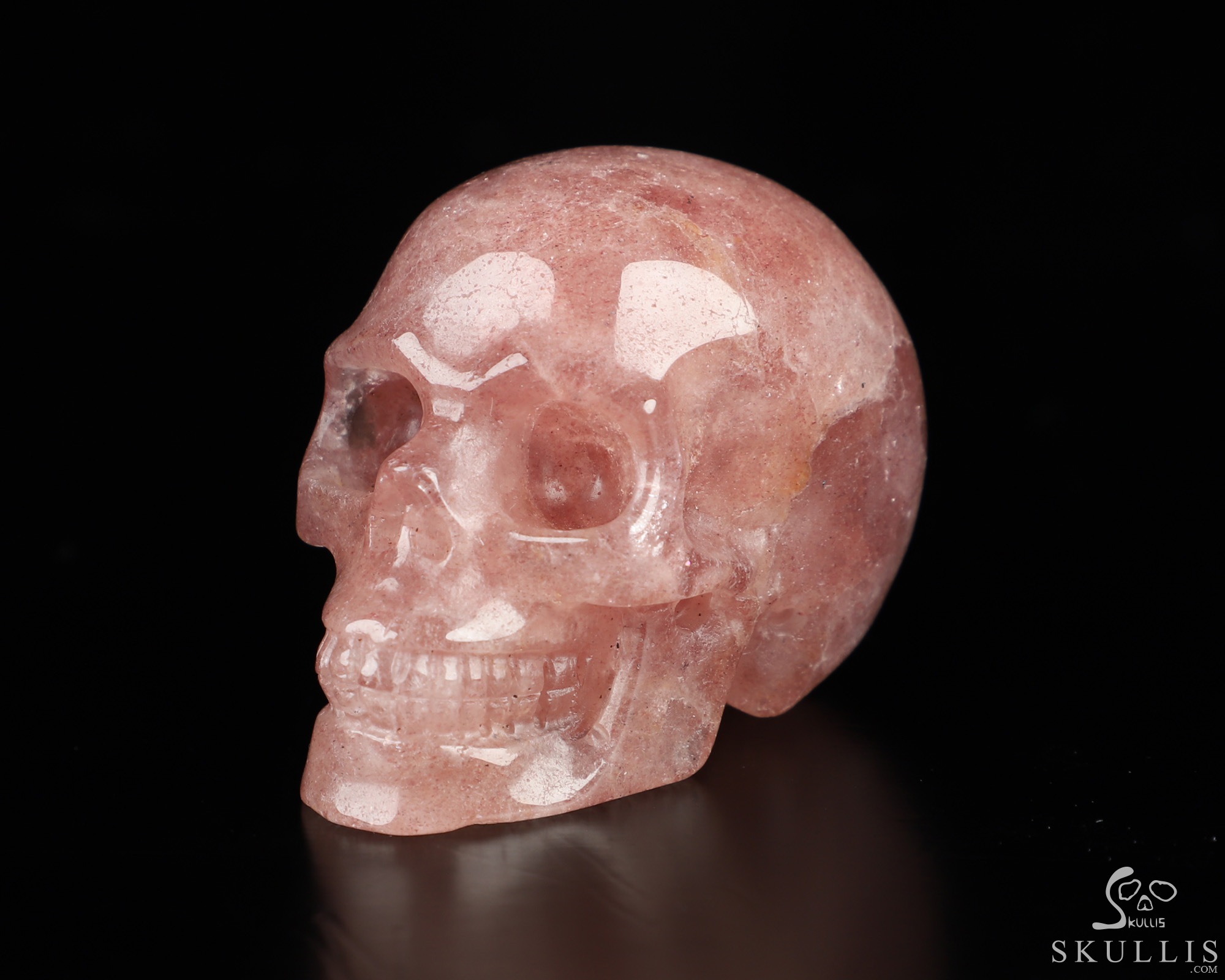 2.0" Strawberry Quartz Hand Carved Crystal Skull, Realistic, Crystal Healing 2.0" Strawberry Quartz Hand Carved Crystal Skull, Realistic, Crystal Healing
