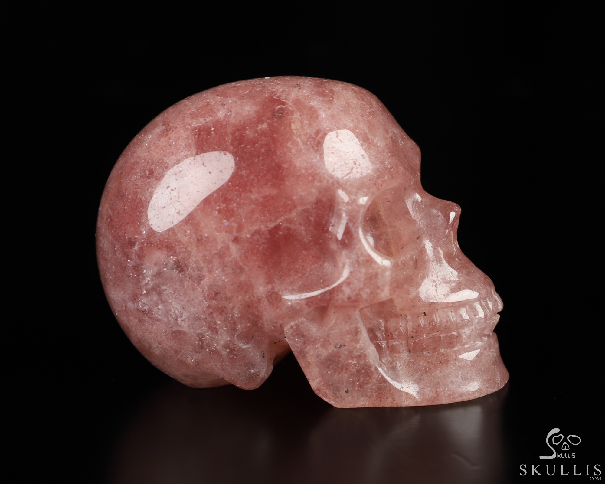 2.0" Strawberry Quartz Hand Carved Crystal Skull, Realistic, Crystal Healing 2.0" Strawberry Quartz Hand Carved Crystal Skull, Realistic, Crystal Healing