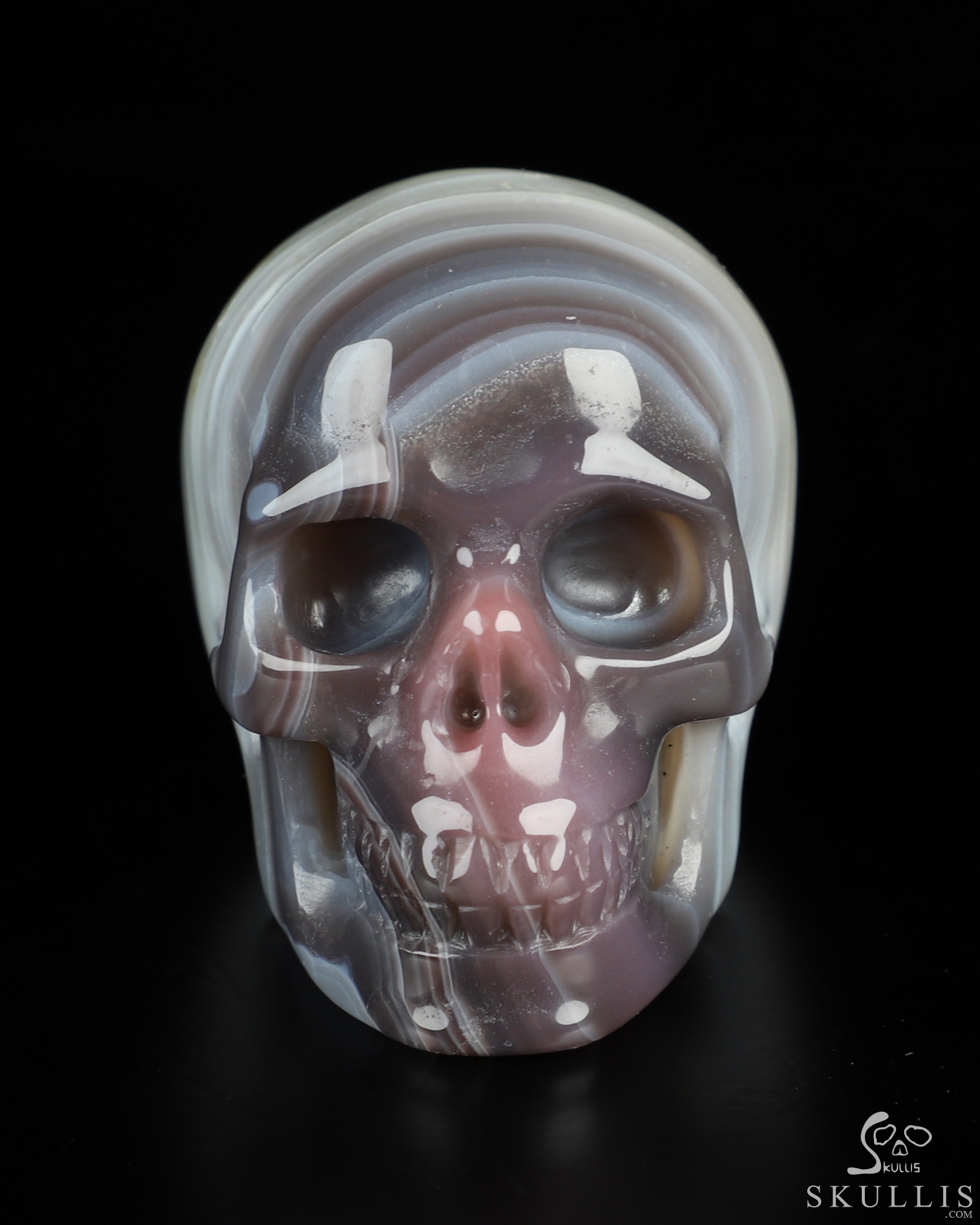 Gemstone 2.0" Mozambique Agate Hand Carved Crystal Skull, Realistic, Crystal Healing Gemstone 2.0" Mozambique Agate Hand Carved Crystal Skull, Realistic, Crystal Healing