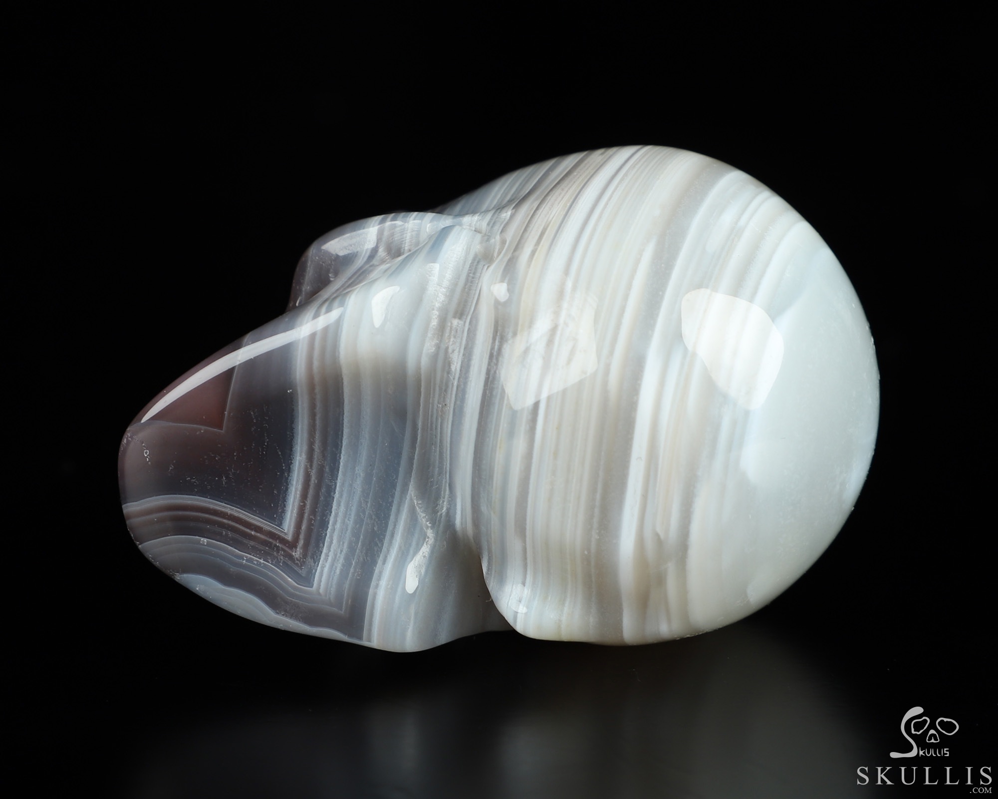 Gemstone 2.0" Mozambique Agate Hand Carved Crystal Skull, Realistic, Crystal Healing Gemstone 2.0" Mozambique Agate Hand Carved Crystal Skull, Realistic, Crystal Healing