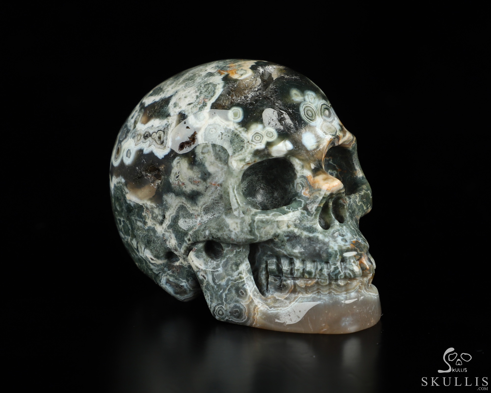 2.0" Ocean Jasper Hand Carved Crystal Skull, Realistic, Crystal Healing 2.0" Ocean Jasper Hand Carved Crystal Skull, Realistic, Crystal Healing