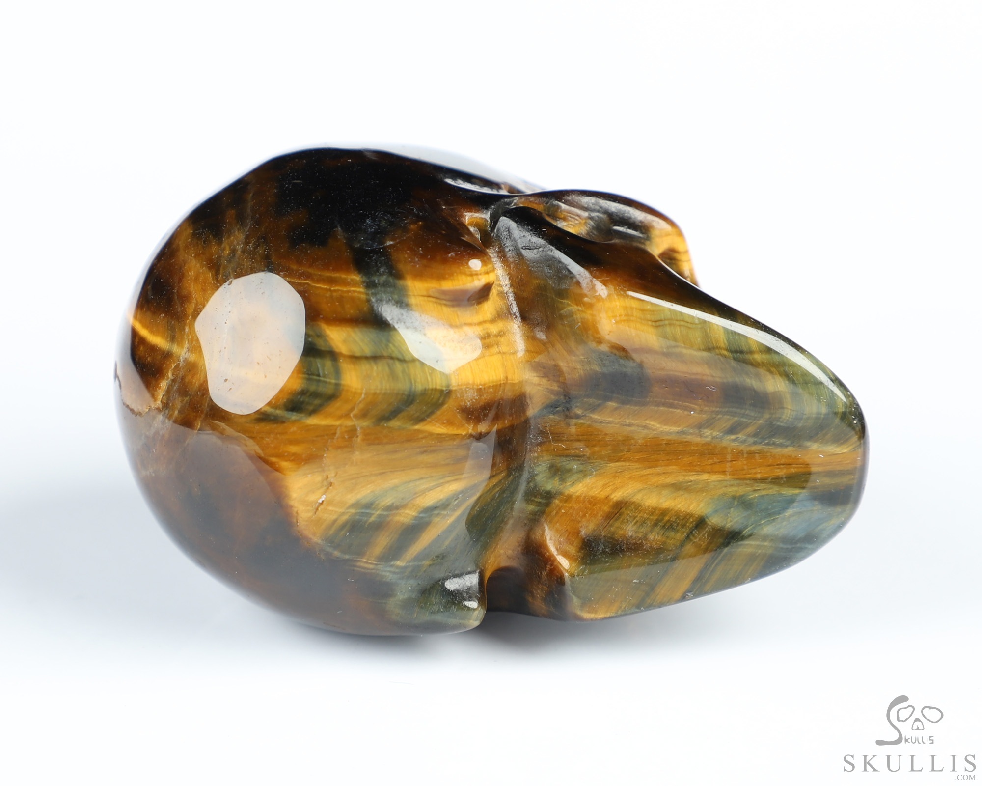 Gemstone 2.0" Blue & Gold Tiger's Eye Hand Carved Crystal Skull, Realistic, Crystal Healing Gemstone 2.0" Blue & Gold Tiger's Eye Hand Carved Crystal Skull, Realistic, Crystal Healing