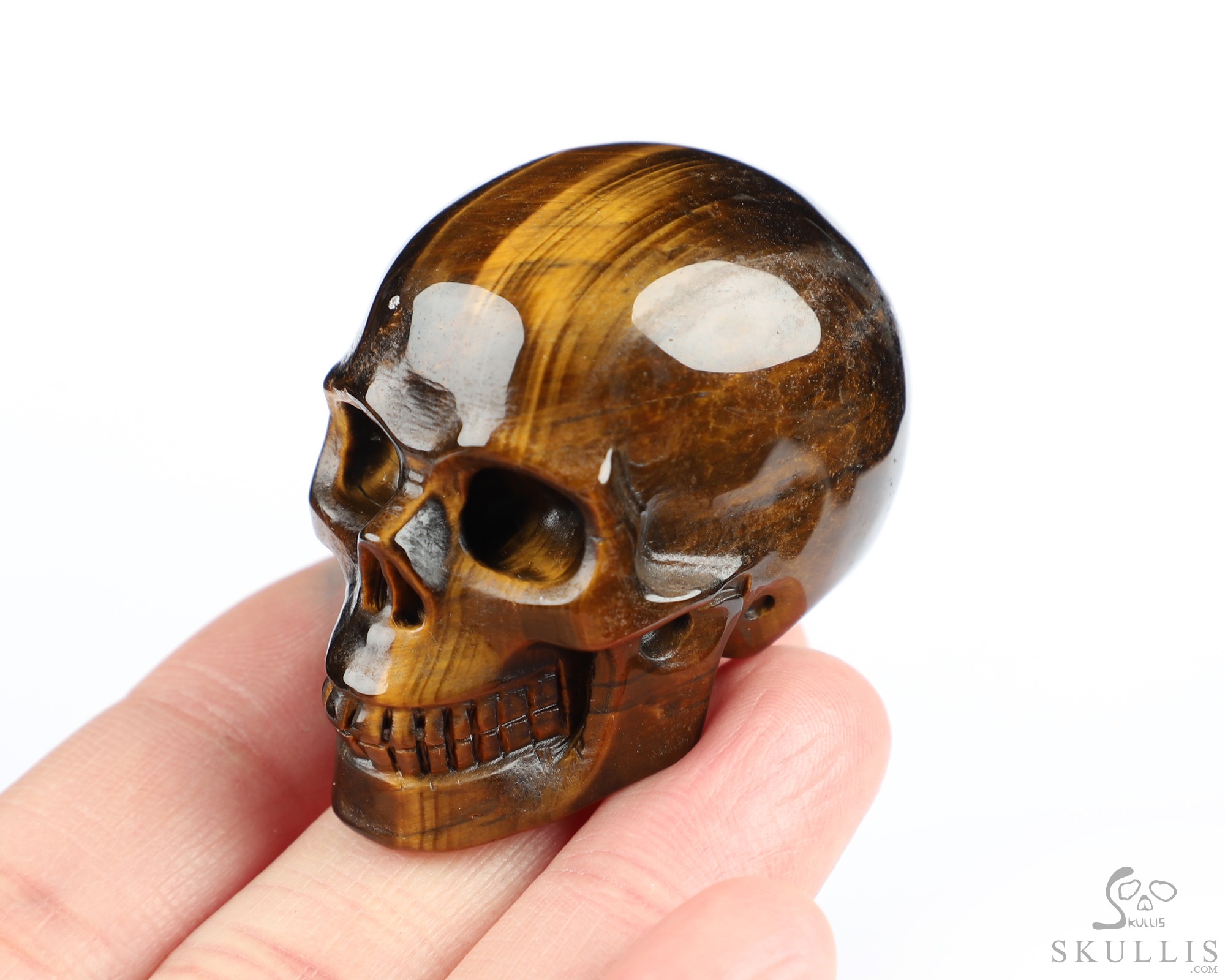 2.0" Gold Tiger's Eye Hand Carved Crystal Skull, Realistic, Crystal Healing 2.0" Gold Tiger's Eye Hand Carved Crystal Skull, Realistic, Crystal Healing