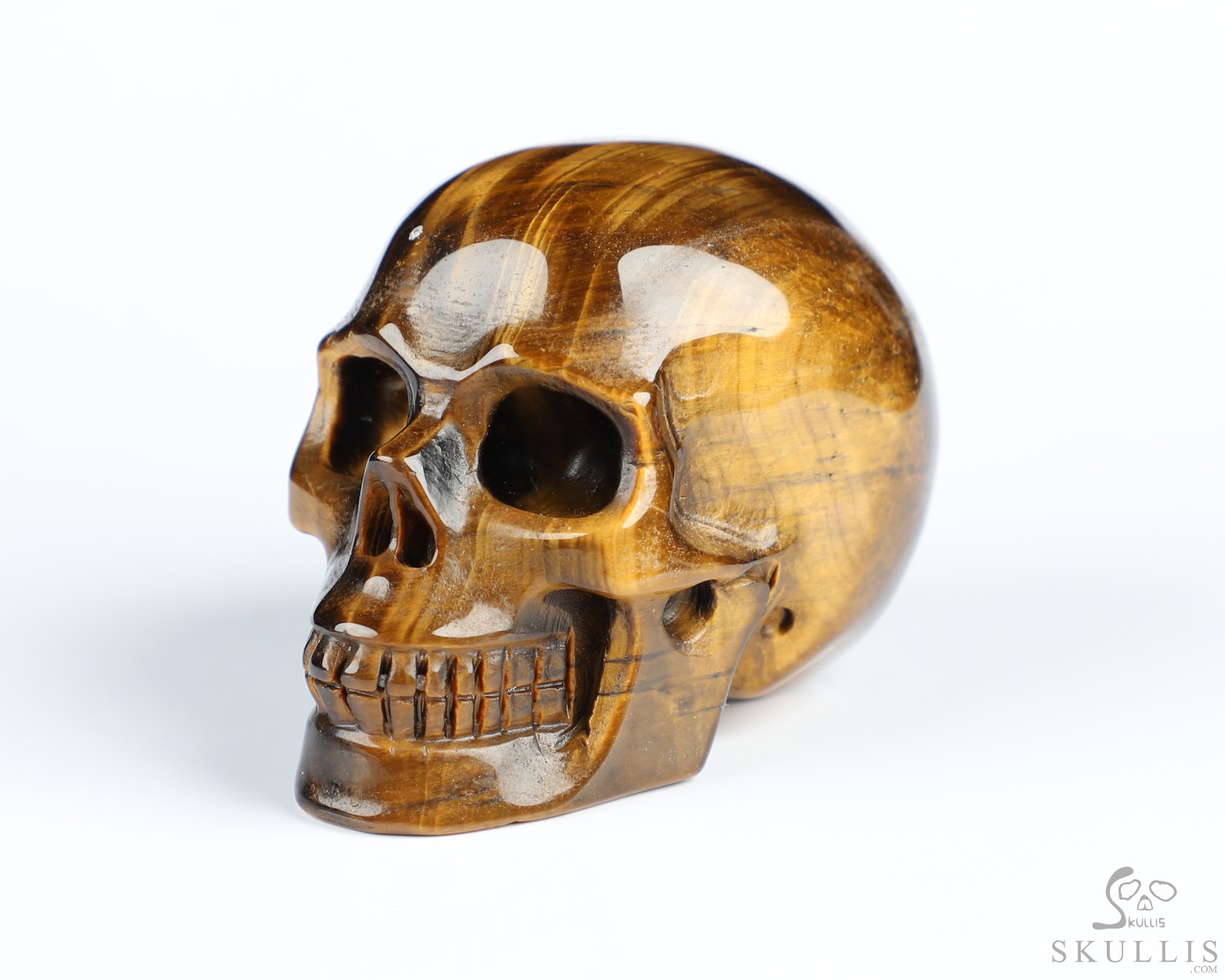 2.0" Gold Tiger's Eye Hand Carved Crystal Skull, Realistic, Crystal Healing 2.0" Gold Tiger's Eye Hand Carved Crystal Skull, Realistic, Crystal Healing