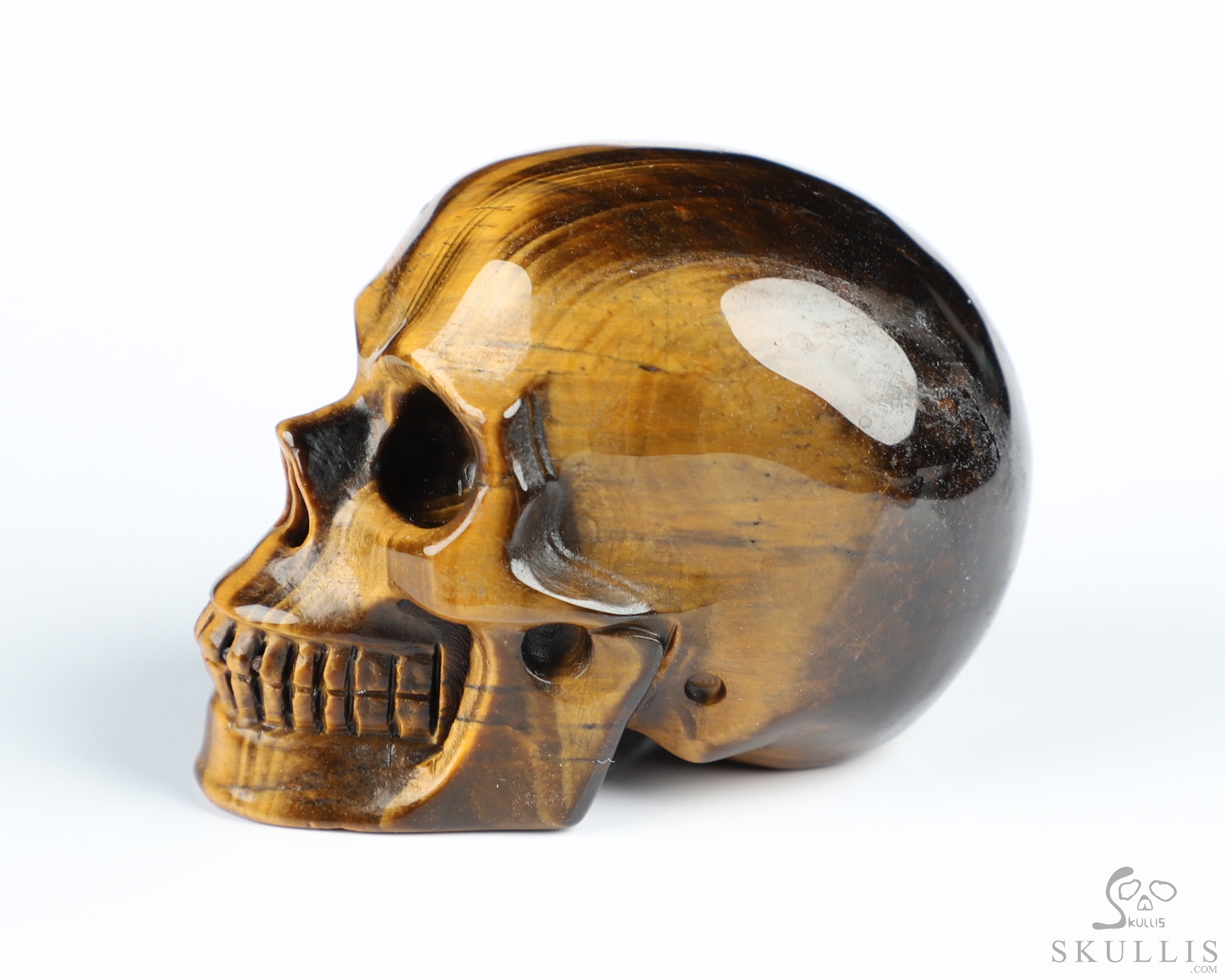 2.0" Gold Tiger's Eye Hand Carved Crystal Skull, Realistic, Crystal Healing 2.0" Gold Tiger's Eye Hand Carved Crystal Skull, Realistic, Crystal Healing