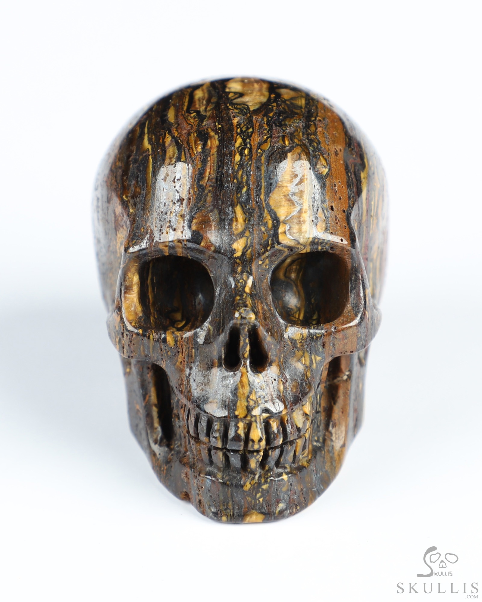 2.0" Gold Tiger Iron Eye Hand Carved Crystal Skull, Realistic, Crystal Healing 2.0" Gold Tiger Iron Eye Hand Carved Crystal Skull, Realistic, Crystal Healing