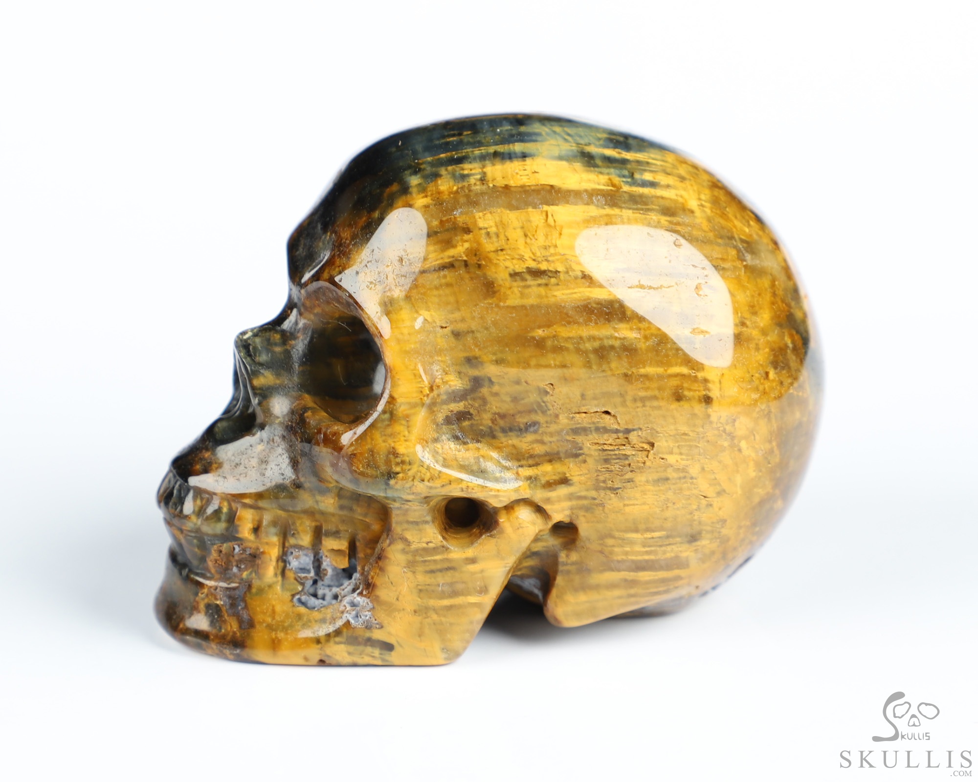 2.0" New Pietersite Hand Carved Crystal Skull, Realistic, Crystal Healing 2.0" New Pietersite Hand Carved Crystal Skull, Realistic, Crystal Healing