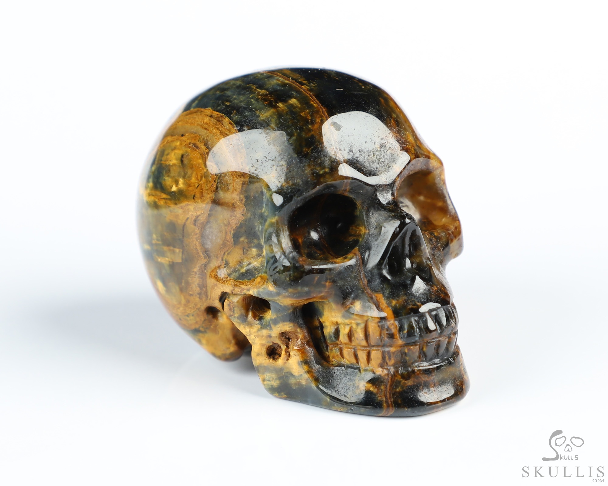 2.0" New Pietersite Hand Carved Crystal Skull, Realistic, Crystal Healing 2.0" New Pietersite Hand Carved Crystal Skull, Realistic, Crystal Healing