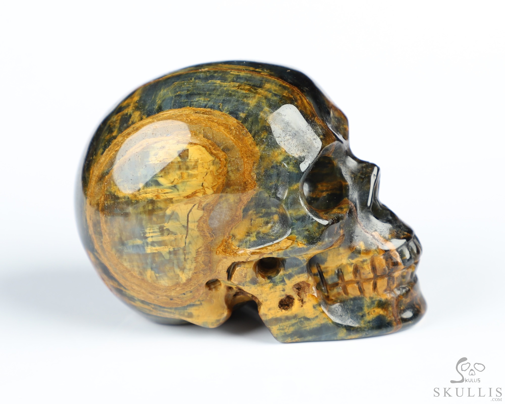 2.0" New Pietersite Hand Carved Crystal Skull, Realistic, Crystal Healing 2.0" New Pietersite Hand Carved Crystal Skull, Realistic, Crystal Healing