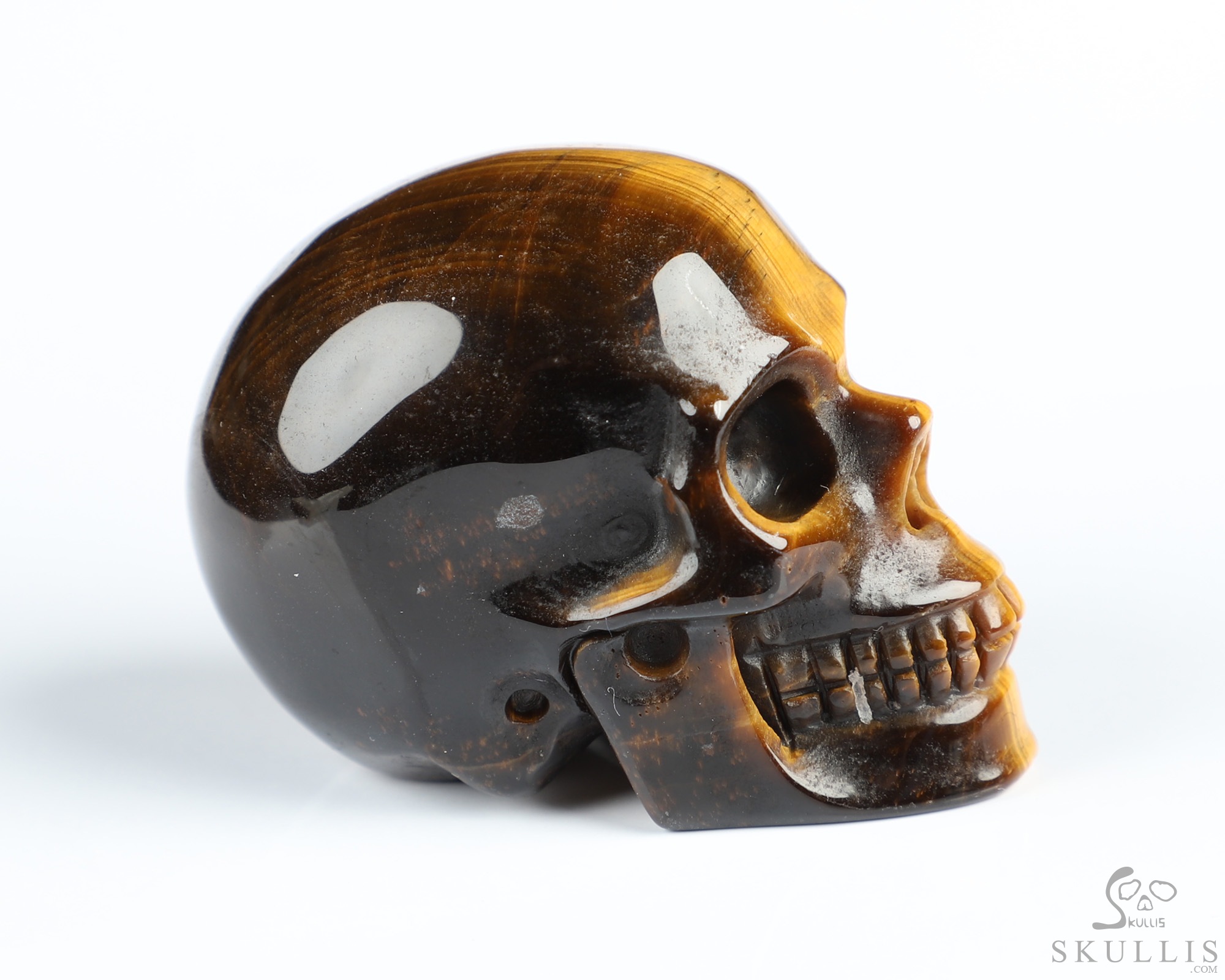 2.0" Gold Tiger's Eye Hand Carved Crystal Skull, Realistic, Crystal Healing 2.0" Gold Tiger's Eye Hand Carved Crystal Skull, Realistic, Crystal Healing