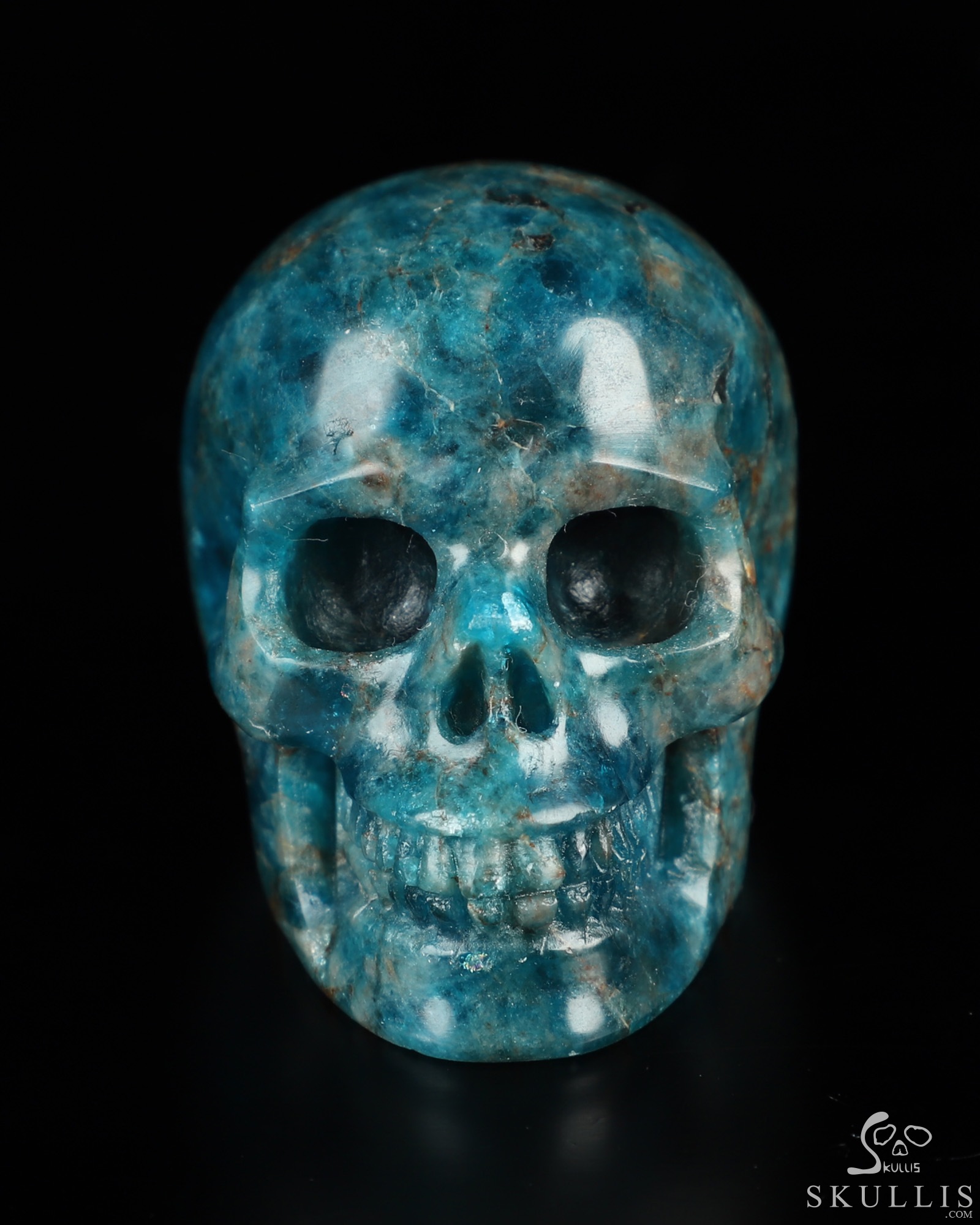 2.0" Blue Apatite Hand Carved Crystal Skull, Realistic, Crystal Healing 2.0" Blue Apatite Hand Carved Crystal Skull, Realistic, Crystal Healing