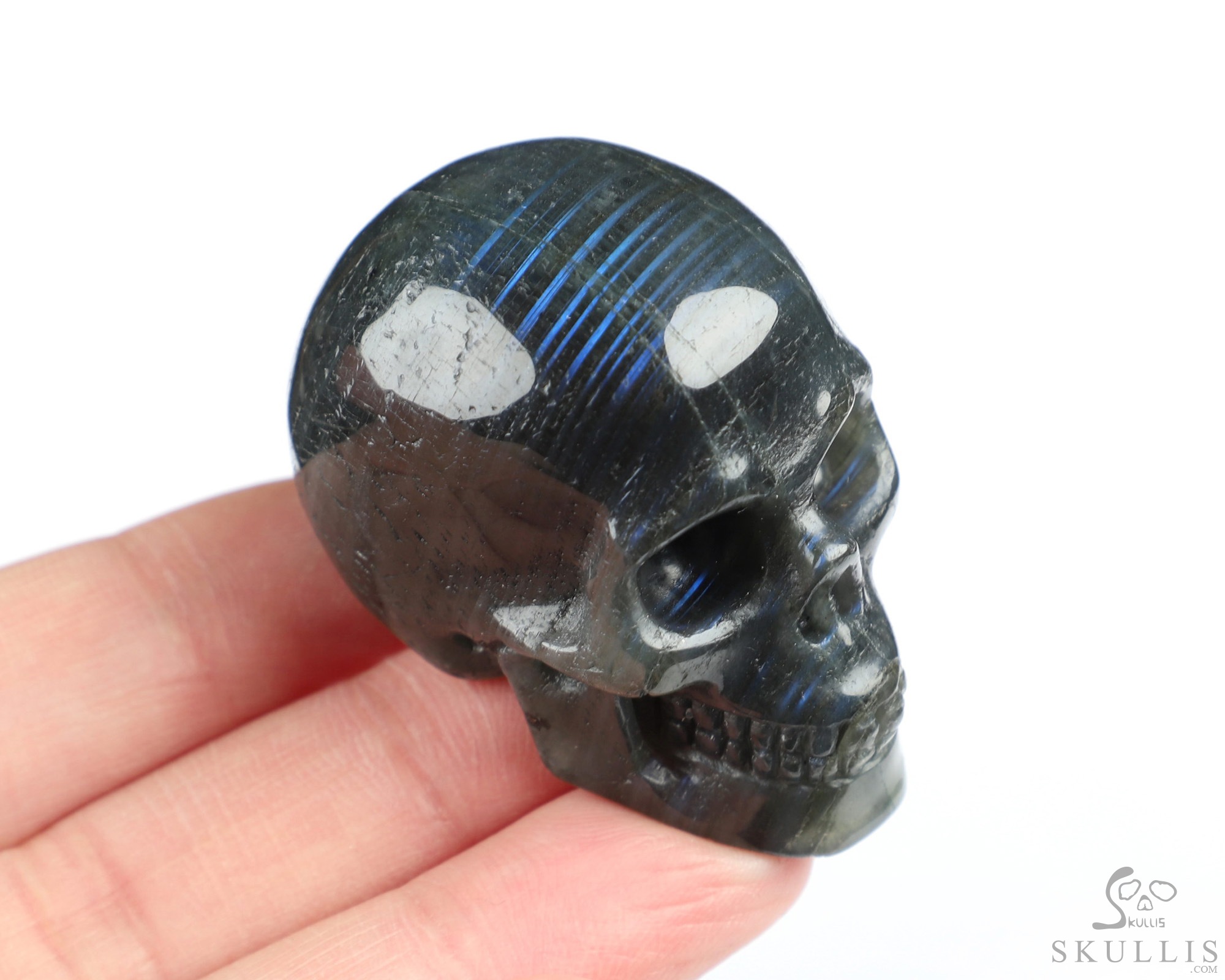 2.0" Labradorite Hand Carved Crystal Skull, Realistic, Crystal Healing 2.0" Labradorite Hand Carved Crystal Skull, Realistic, Crystal Healing