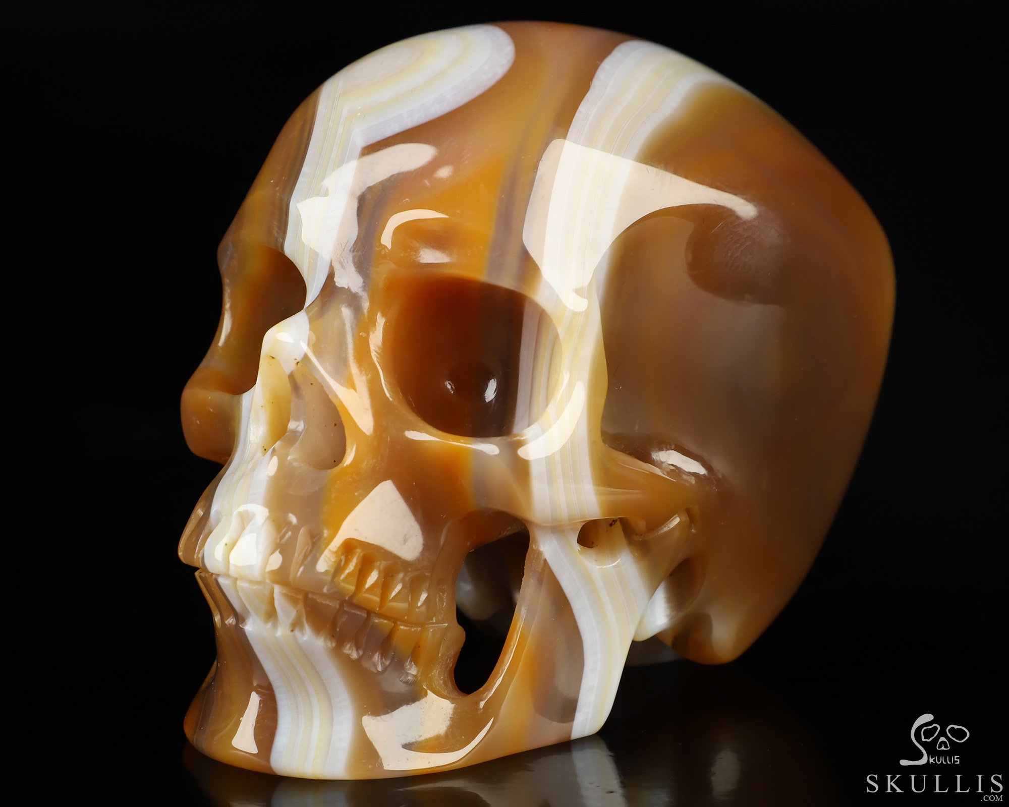 3.2" Premium Brazilian Agate Hand Carved Crystal Skull, Super Realistic, Crystal Healing 3.2" Premium Brazilian Agate Hand Carved Crystal Skull, Super Realistic, Crystal Healing