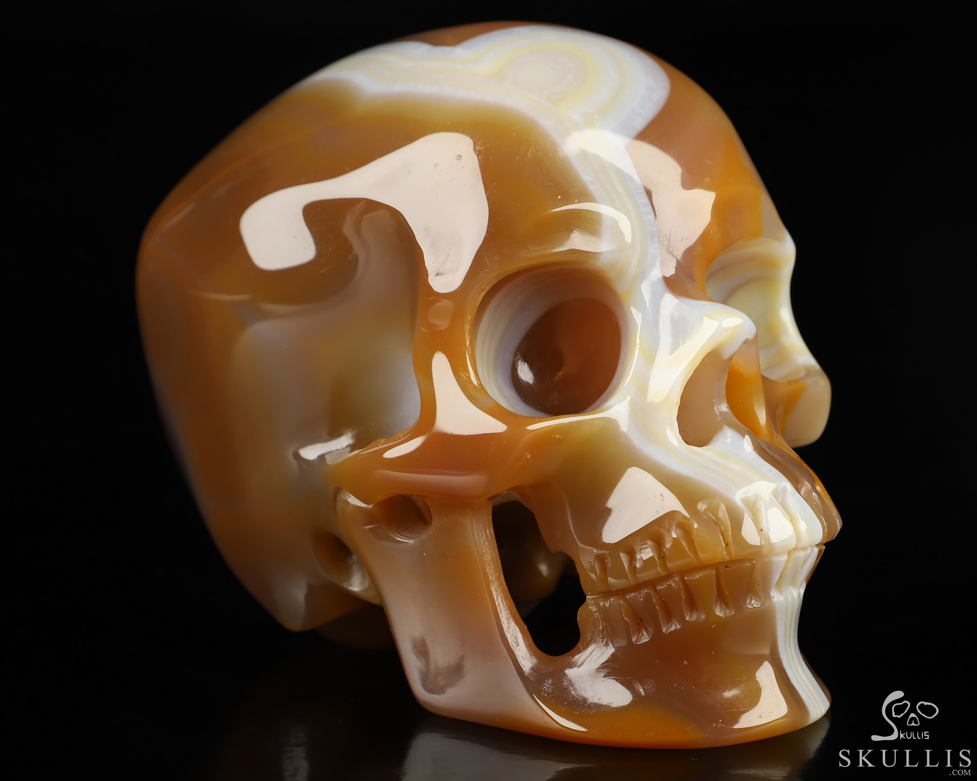 3.2" Premium Brazilian Agate Hand Carved Crystal Skull, Super Realistic, Crystal Healing 3.2" Premium Brazilian Agate Hand Carved Crystal Skull, Super Realistic, Crystal Healing