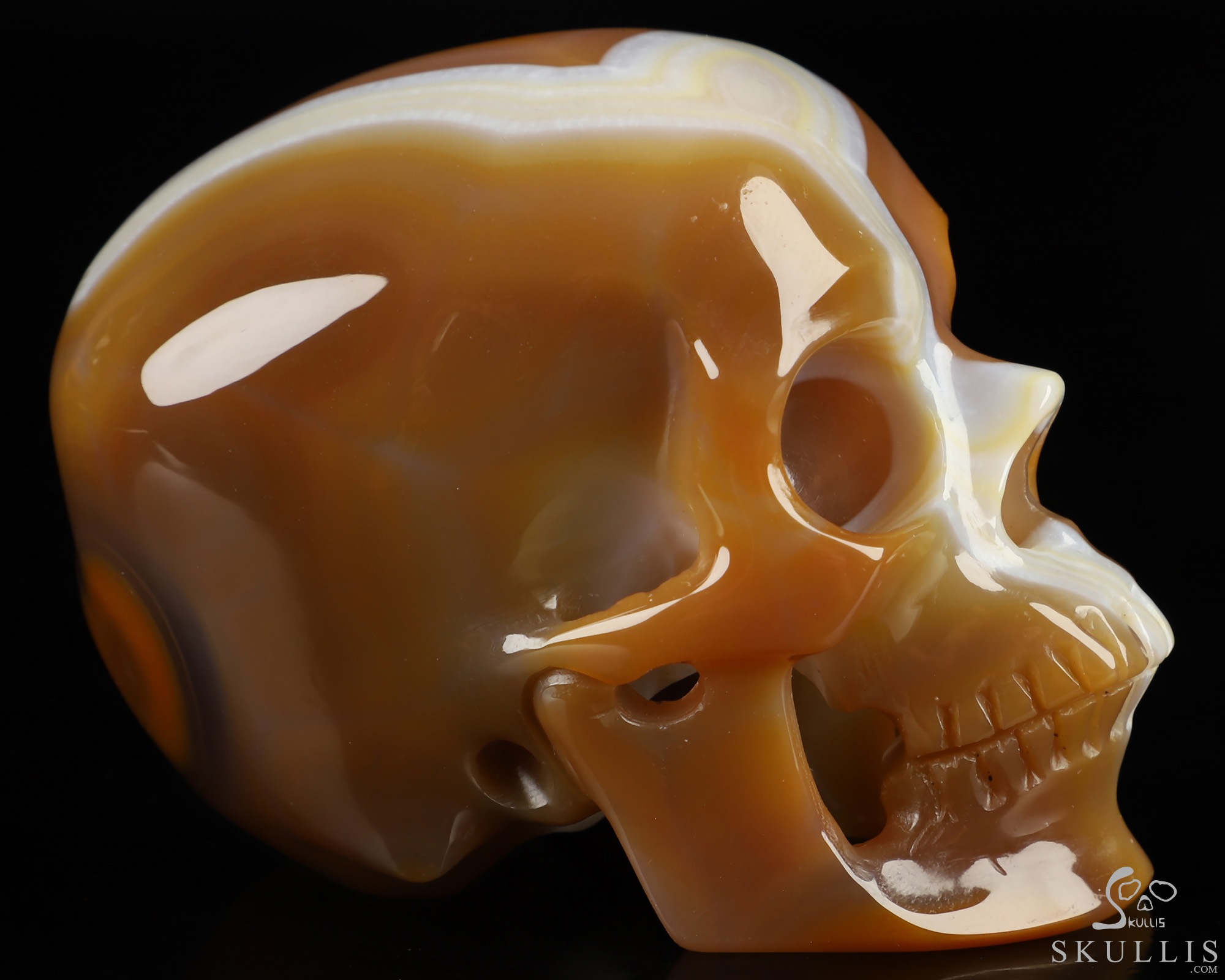 3.2" Premium Brazilian Agate Hand Carved Crystal Skull, Super Realistic, Crystal Healing 3.2" Premium Brazilian Agate Hand Carved Crystal Skull, Super Realistic, Crystal Healing