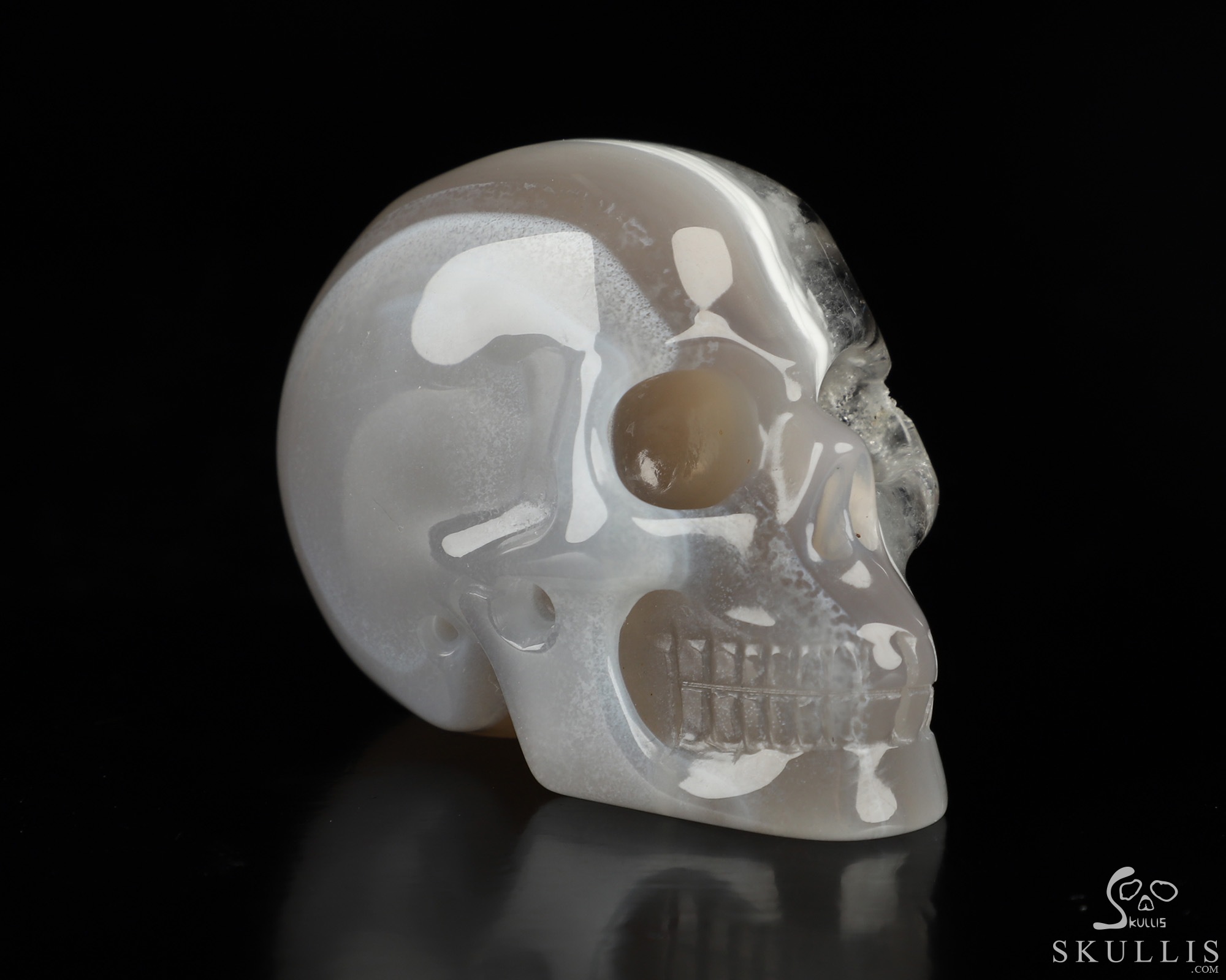 2.0" Agate Geode Hand Carved Crystal Skull, Realistic, Crystal Healing 2.0" Agate Geode Hand Carved Crystal Skull, Realistic, Crystal Healing