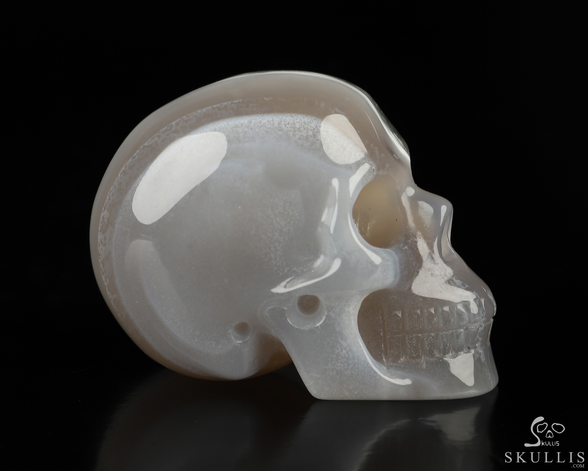 2.0" Agate Geode Hand Carved Crystal Skull, Realistic, Crystal Healing 2.0" Agate Geode Hand Carved Crystal Skull, Realistic, Crystal Healing