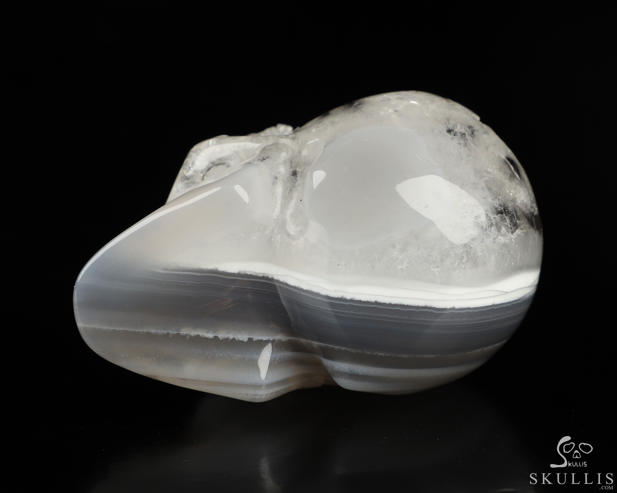 2.0" Agate Geode Hand Carved Crystal Skull, Realistic, Crystal Healing 2.0" Agate Geode Hand Carved Crystal Skull, Realistic, Crystal Healing