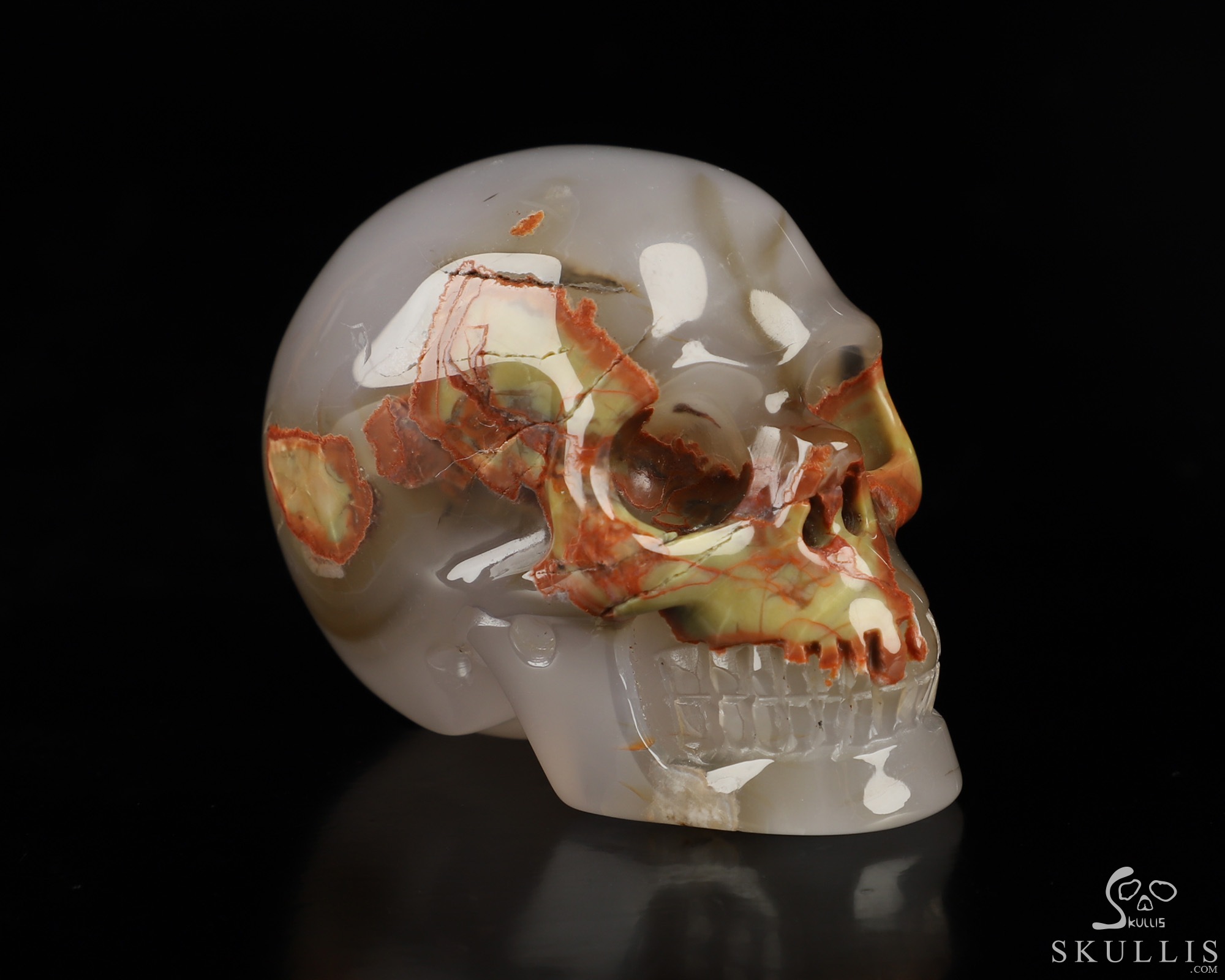 2.0" Morris Jasper Hand Carved Crystal Skull, Realistic, Crystal Healing 2.0" Morris Jasper Hand Carved Crystal Skull, Realistic, Crystal Healing