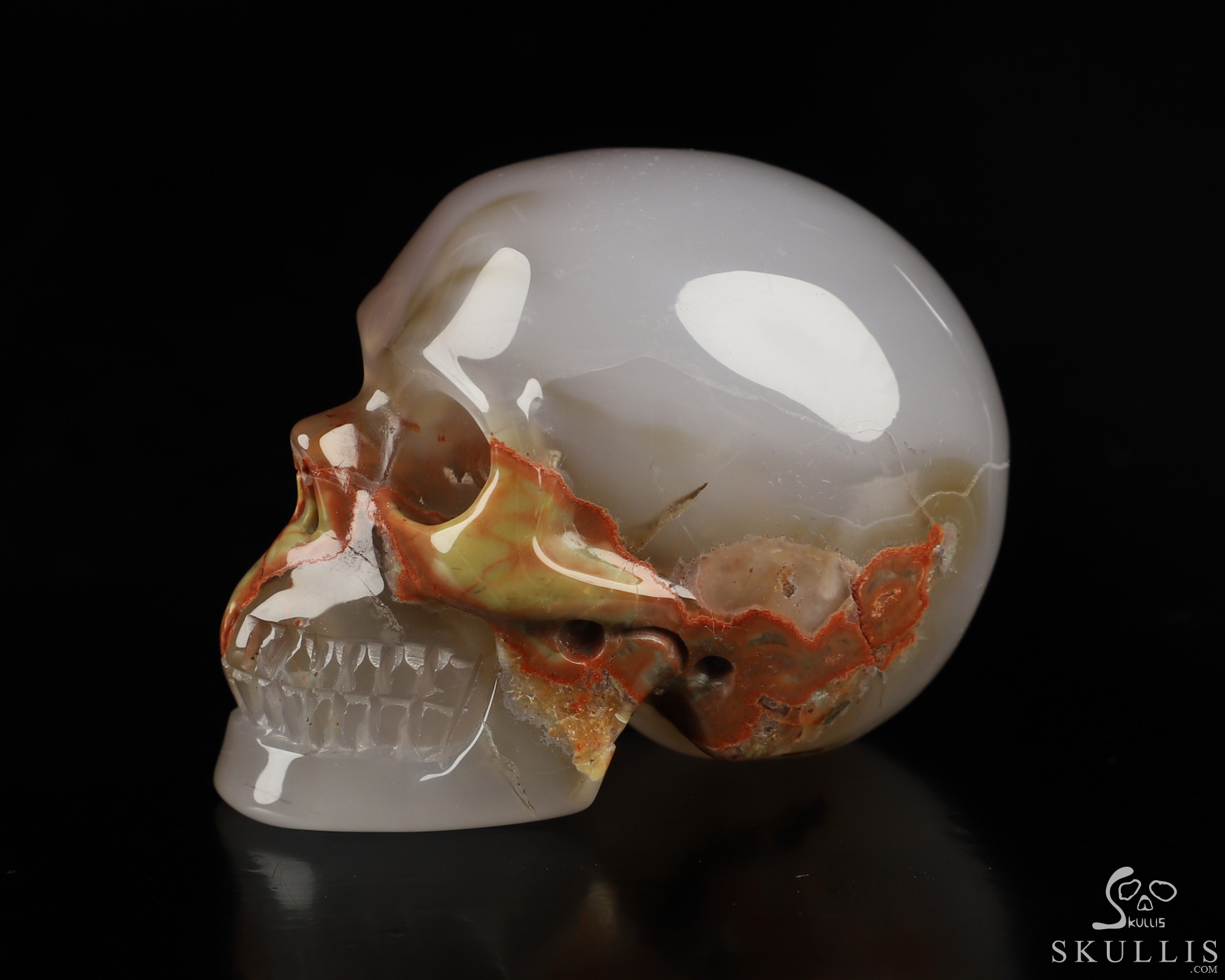2.0" Morris Jasper Hand Carved Crystal Skull, Realistic, Crystal Healing 2.0" Morris Jasper Hand Carved Crystal Skull, Realistic, Crystal Healing