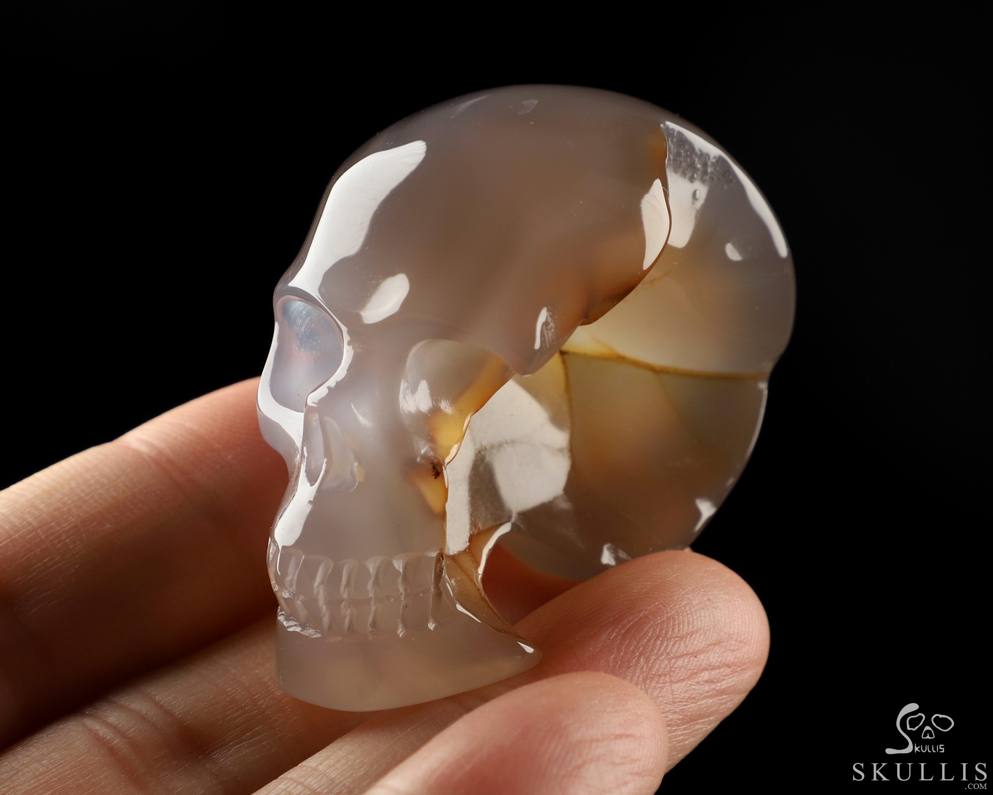 2.0" Agate Hand Carved Crystal Skull, Realistic, Crystal Healing 2.0" Agate Hand Carved Crystal Skull, Realistic, Crystal Healing