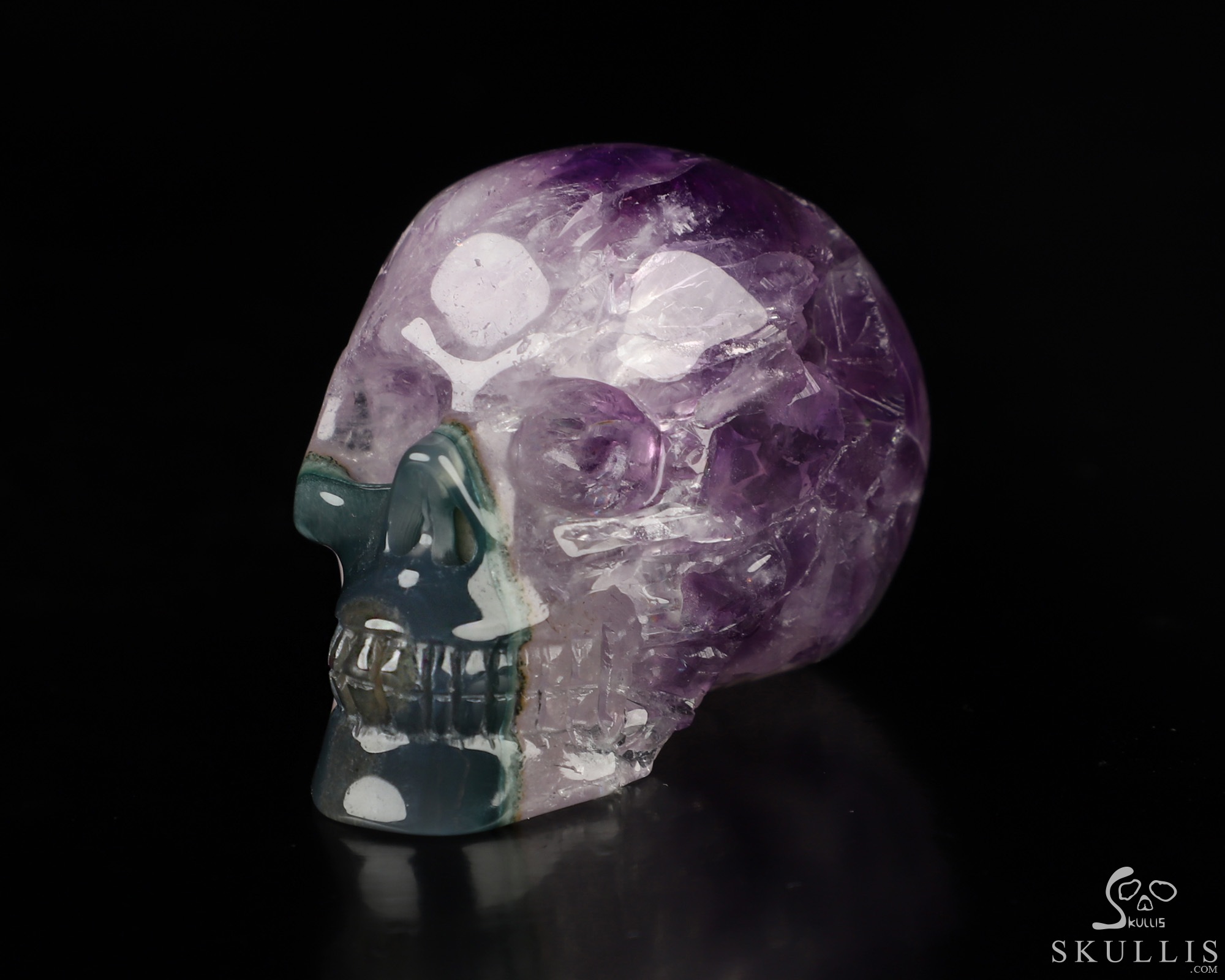 2.0" Amethyst & Agate Hand Carved Crystal Skull, Realistic, Crystal Healing 2.0" Amethyst & Agate Hand Carved Crystal Skull, Realistic, Crystal Healing