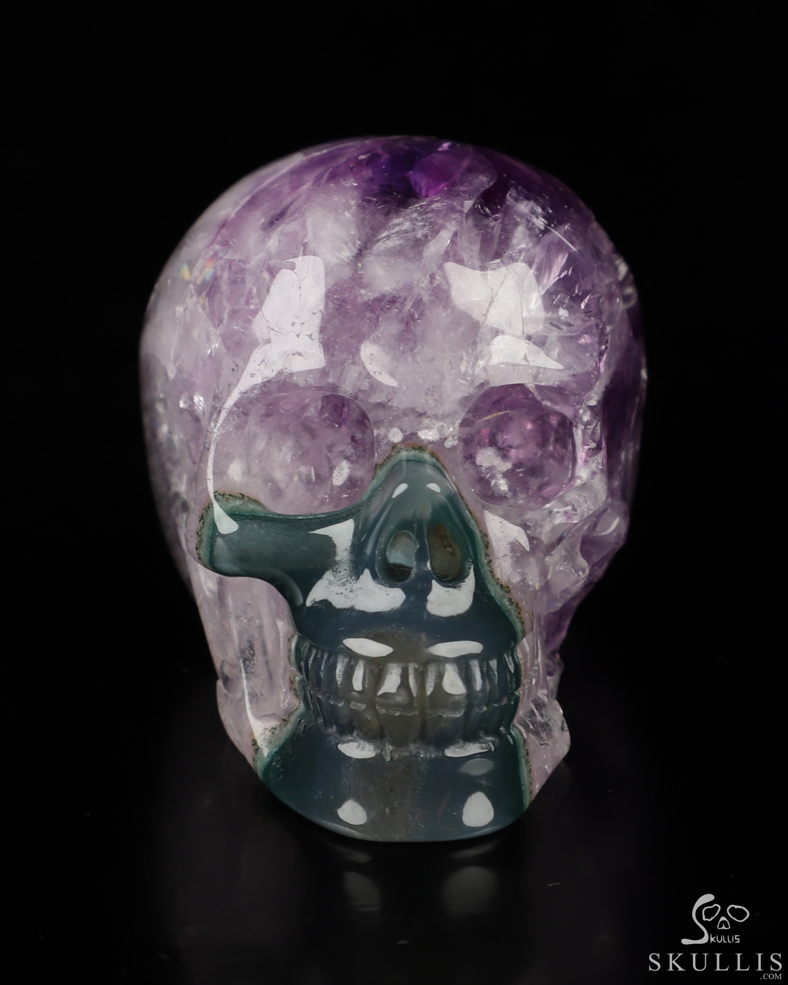 2.0" Amethyst & Agate Hand Carved Crystal Skull, Realistic, Crystal Healing 2.0" Amethyst & Agate Hand Carved Crystal Skull, Realistic, Crystal Healing