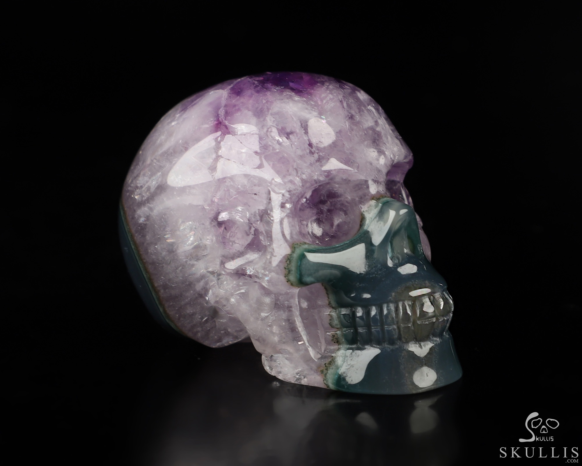2.0" Amethyst & Agate Hand Carved Crystal Skull, Realistic, Crystal Healing 2.0" Amethyst & Agate Hand Carved Crystal Skull, Realistic, Crystal Healing