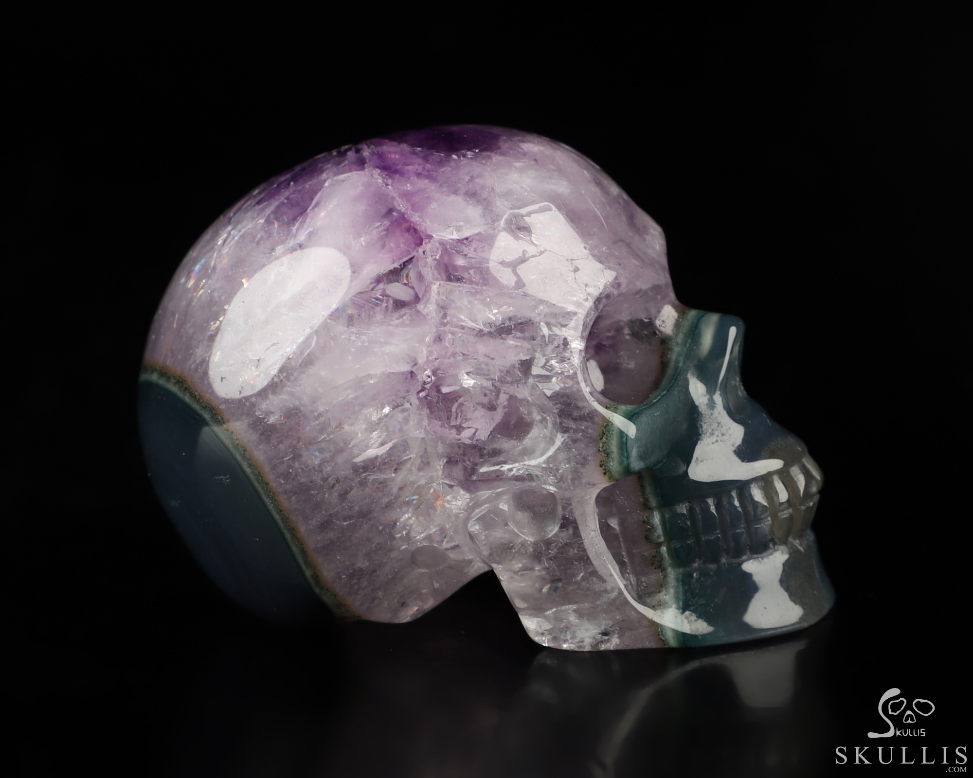 2.0" Amethyst & Agate Hand Carved Crystal Skull, Realistic, Crystal Healing 2.0" Amethyst & Agate Hand Carved Crystal Skull, Realistic, Crystal Healing