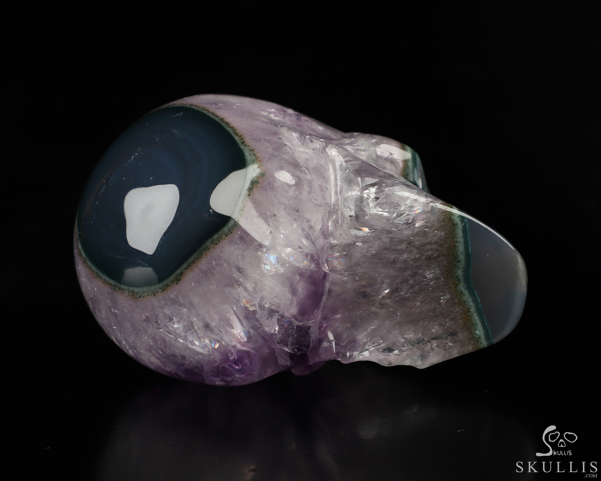 2.0" Amethyst & Agate Hand Carved Crystal Skull, Realistic, Crystal Healing 2.0" Amethyst & Agate Hand Carved Crystal Skull, Realistic, Crystal Healing