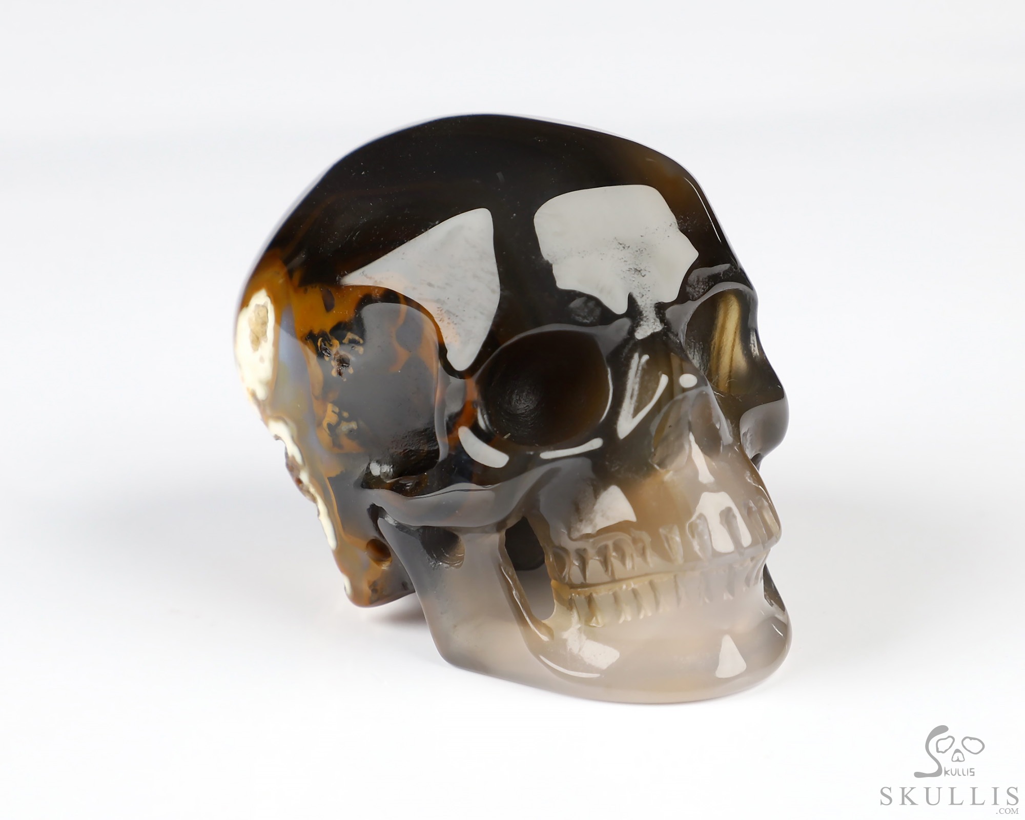 1.9" Premium Brazilian Agate Hand Carved Crystal Skull, Super Realistic, Crystal Healing 1.9" Premium Brazilian Agate Hand Carved Crystal Skull, Super Realistic, Crystal Healing